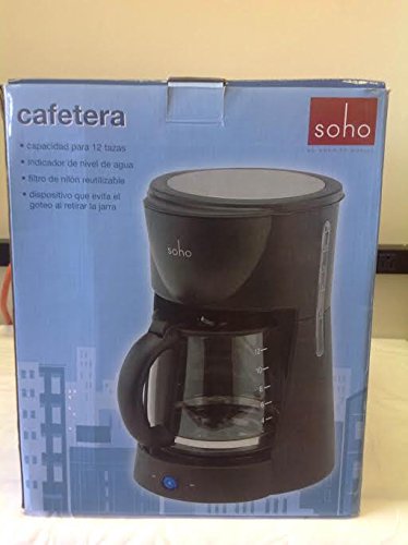 Back to Basics Soho 12-Cup Coffee Maker - Drip Coffee Machine for Home, Office & Kitchen - Perfect for Morning Brews & Entertaining Guests