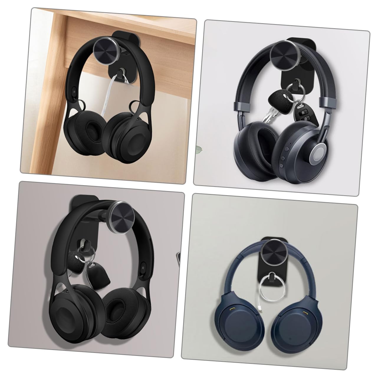 Universal Headphone Hanger Stand - Wall Mounted Headset Holder with Sturdy Design & Easy Assembly (Black) - Perfect for Home Office, Gaming Setup & Studio Organization