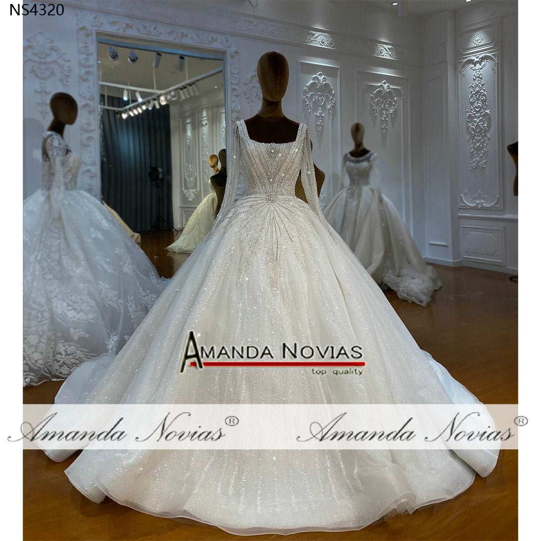 Elegant Square Neckline Lace Wedding Dress NS4320 - Perfect for Bridal Ceremonies, Vow Renewals, and Formal Events