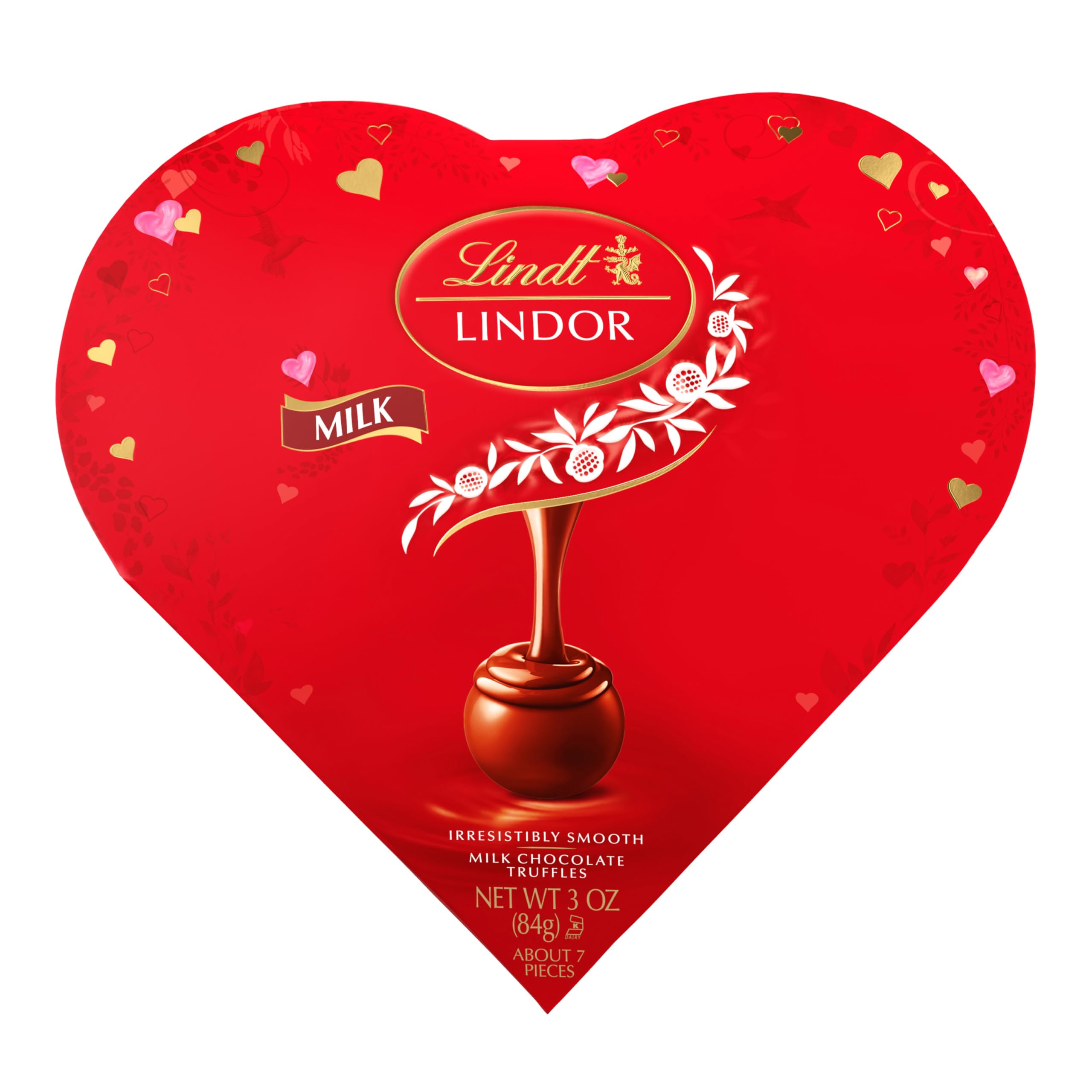 Lindt LINDOR Valentine's Day Milk Chocolate Truffles - Heart Shaped Candy with Creamy Milk Chocolate Filling, 3 oz - Perfect for Gifts, Romantic Occasions & Sweet Treats