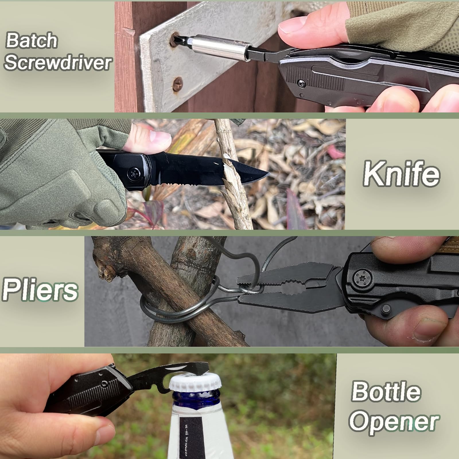 **Best Pocket Knife Folding Multitool - Survival Gear with Knife, Pliers, Screwdriver & Saw - Safety Locking Camping Knife for Men, Dad - Perfect for Outdoor Survival, Hunting, Camping & Everyday Carry (EDC)**