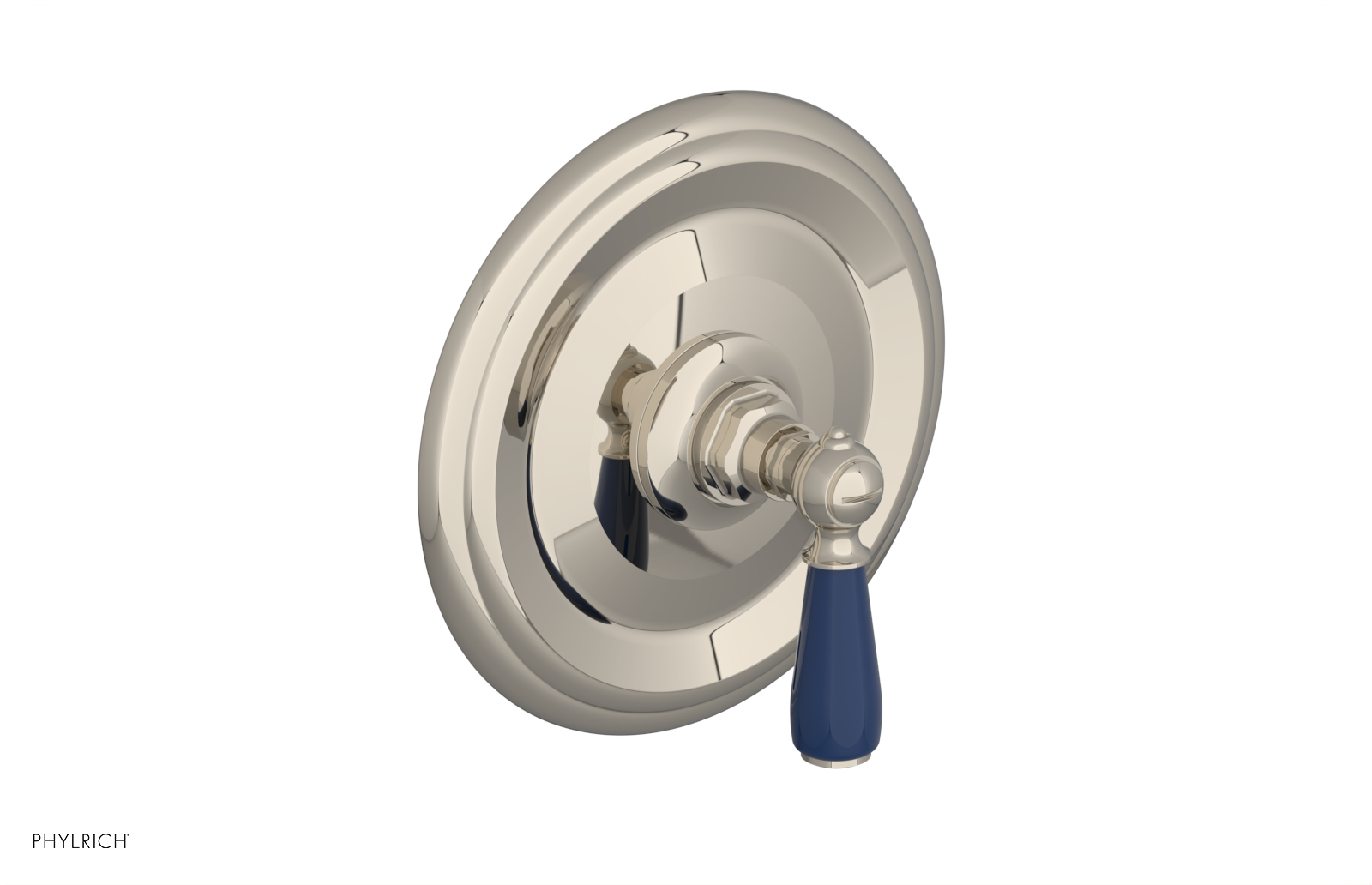 Jamestown Pressure Balance Shower Plate & Handle Trim with Navy Blue Accents - 4