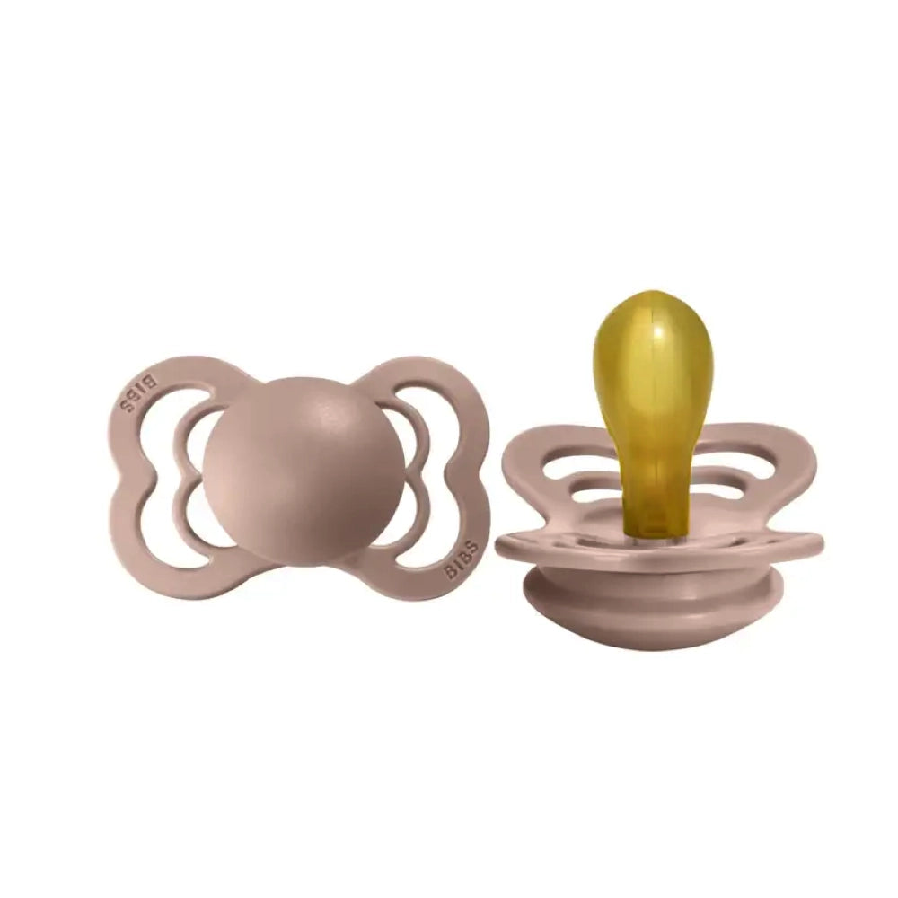 Supreme Collection Flat Natural Rubber Latex Pacifier for Babies - 2 Pack (Blush) - Soft, Safe & Orthodontic - Perfect for Newborns, Infants & Toddlers - Ideal for Daycare, Travel & Soothing