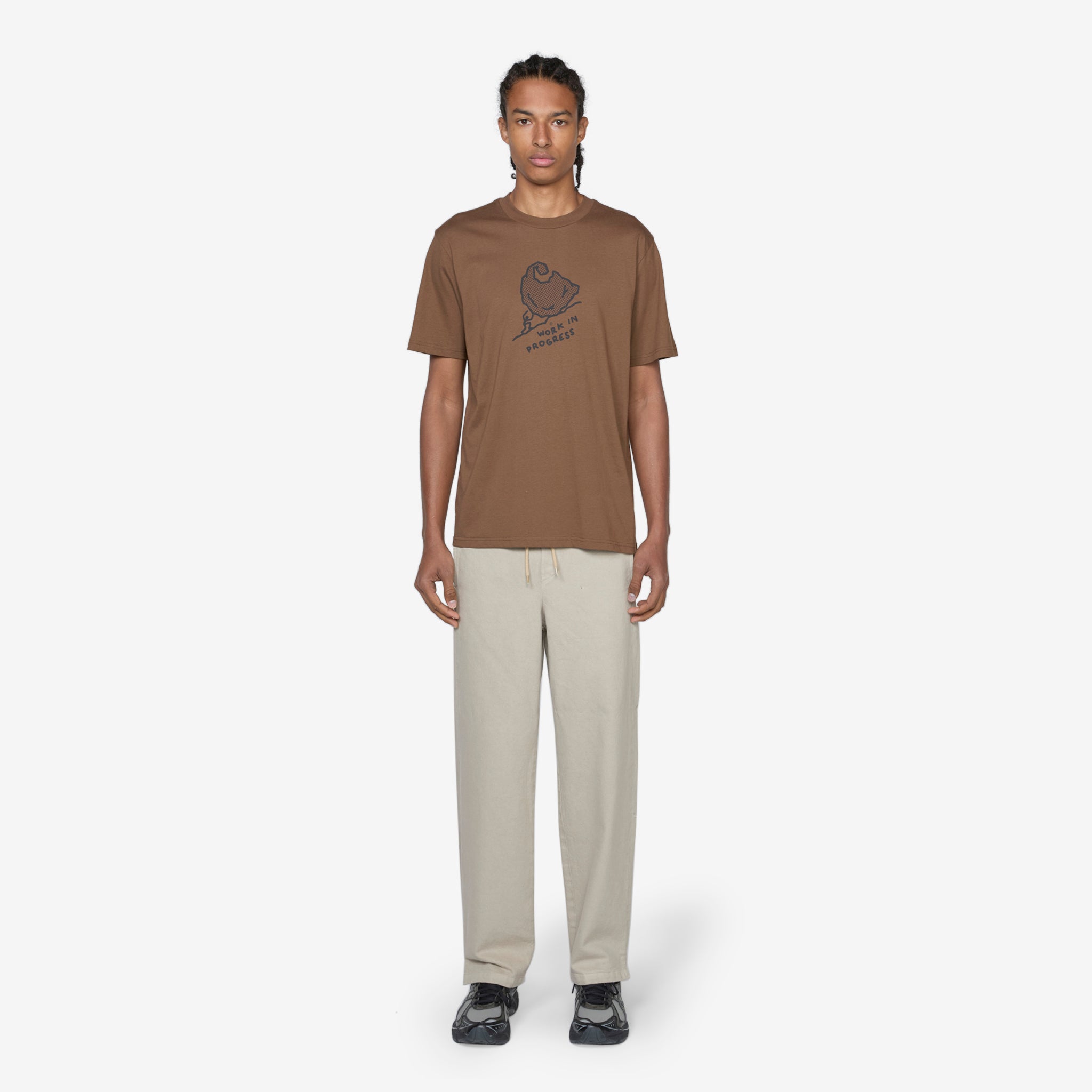 Move On Up T-Shirt in Chocolate & Black | Comfortable Cotton Tee for Casual Wear, Street Style & Everyday Outfits