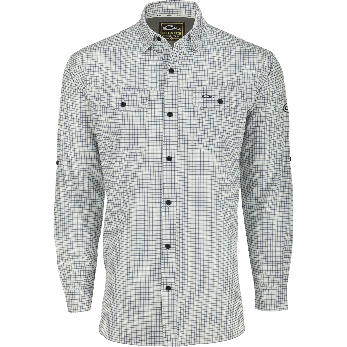 Men's Travel Mini Grid Button Down Long Sleeve Shirt - Casual Comfort for Outdoor Adventures & Business Trips