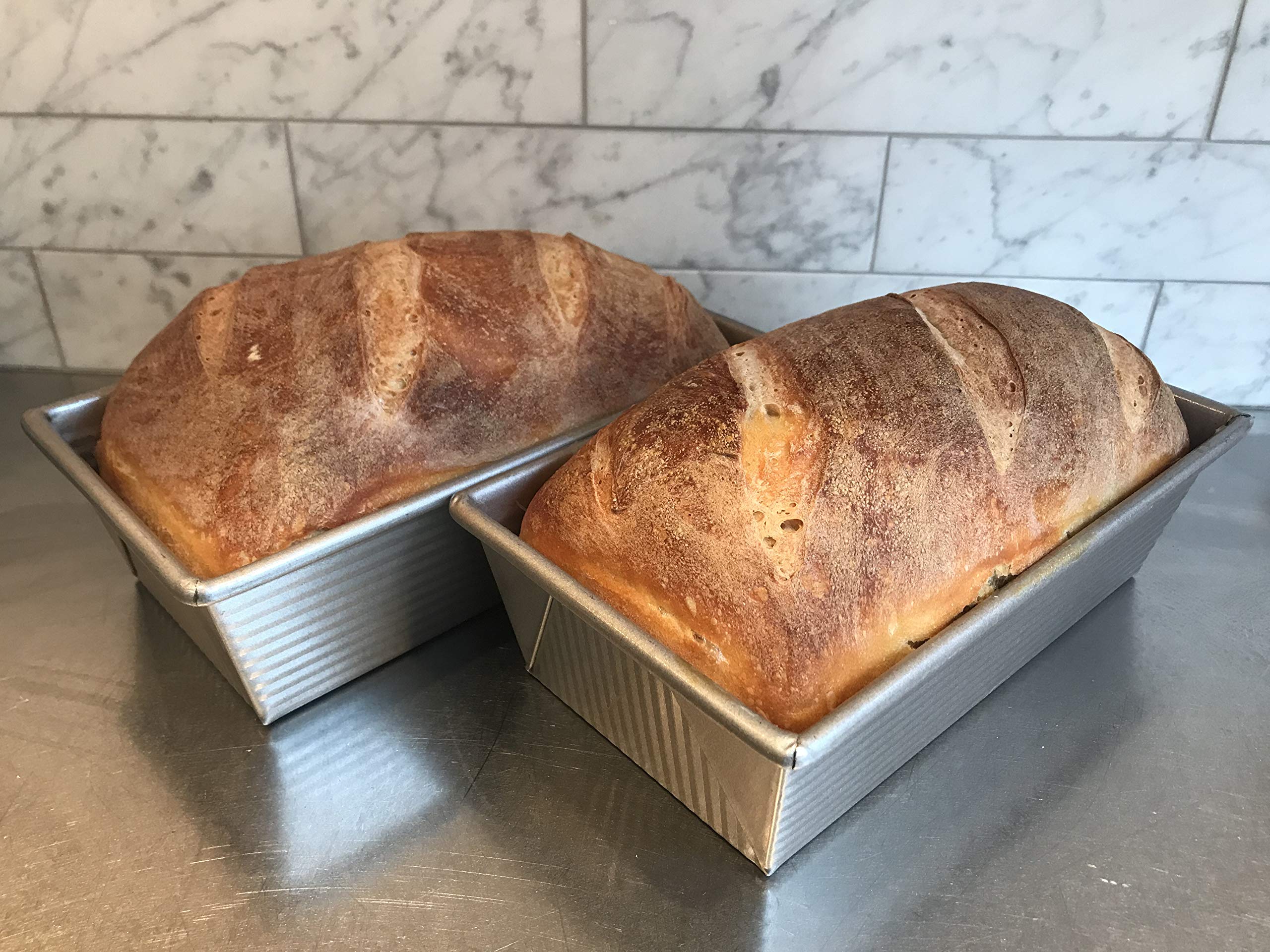 USA Pan Bakeware 12-Well Muffin Pan & 1-Pound Standard Bread Loaf Pan - Aluminized Steel with Nonstick Coating | Perfect for Baking Cupcakes, Muffins, and Homemade Bread