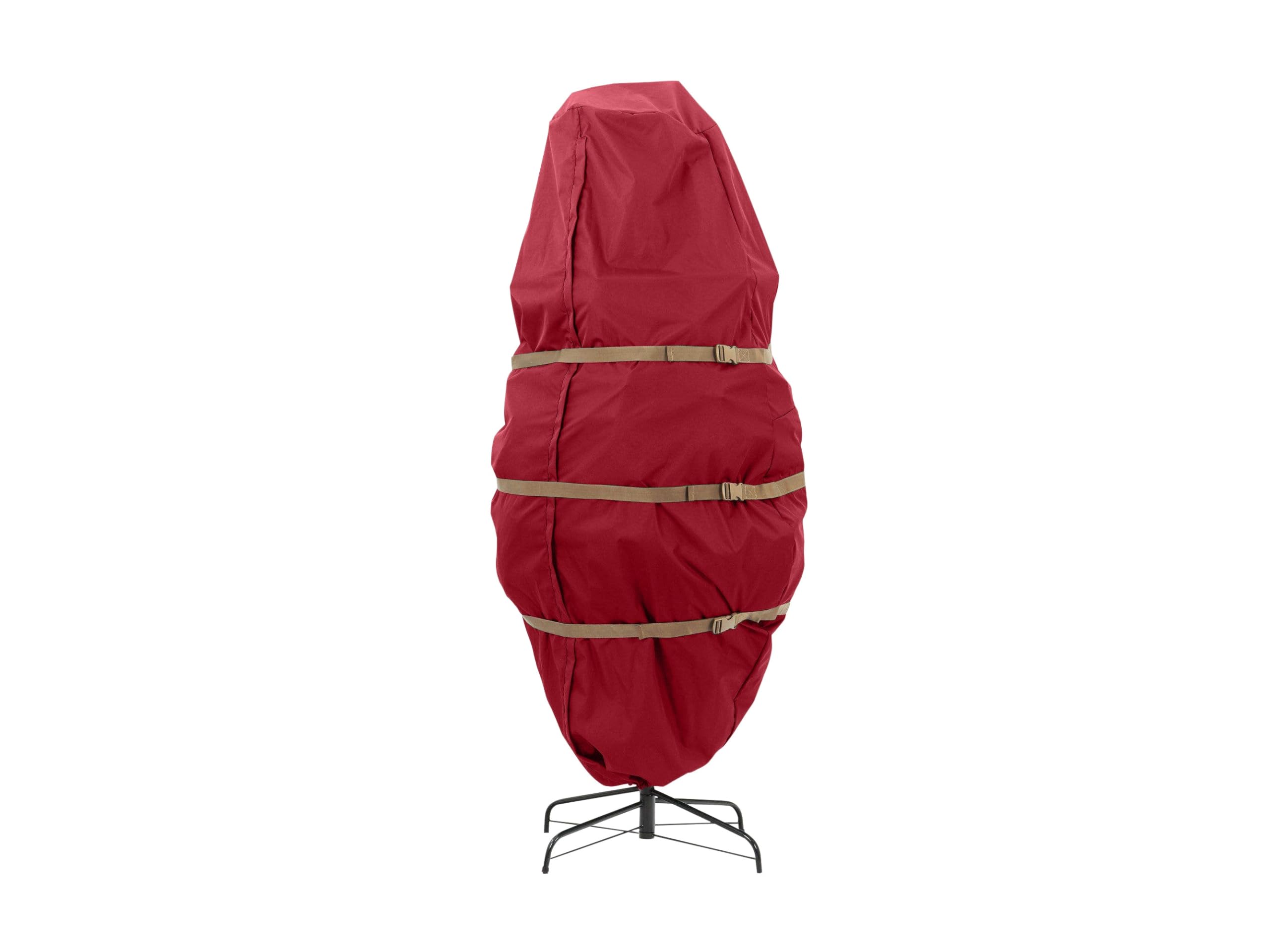 Covermates Keepsakes Upright Christmas Tree Storage Bag - Heavy Duty Holiday Organizer with Cinch Straps for Superior Protection (Red) - Perfect for Storing Artificial Christmas Trees in Attics, Basements or Garages