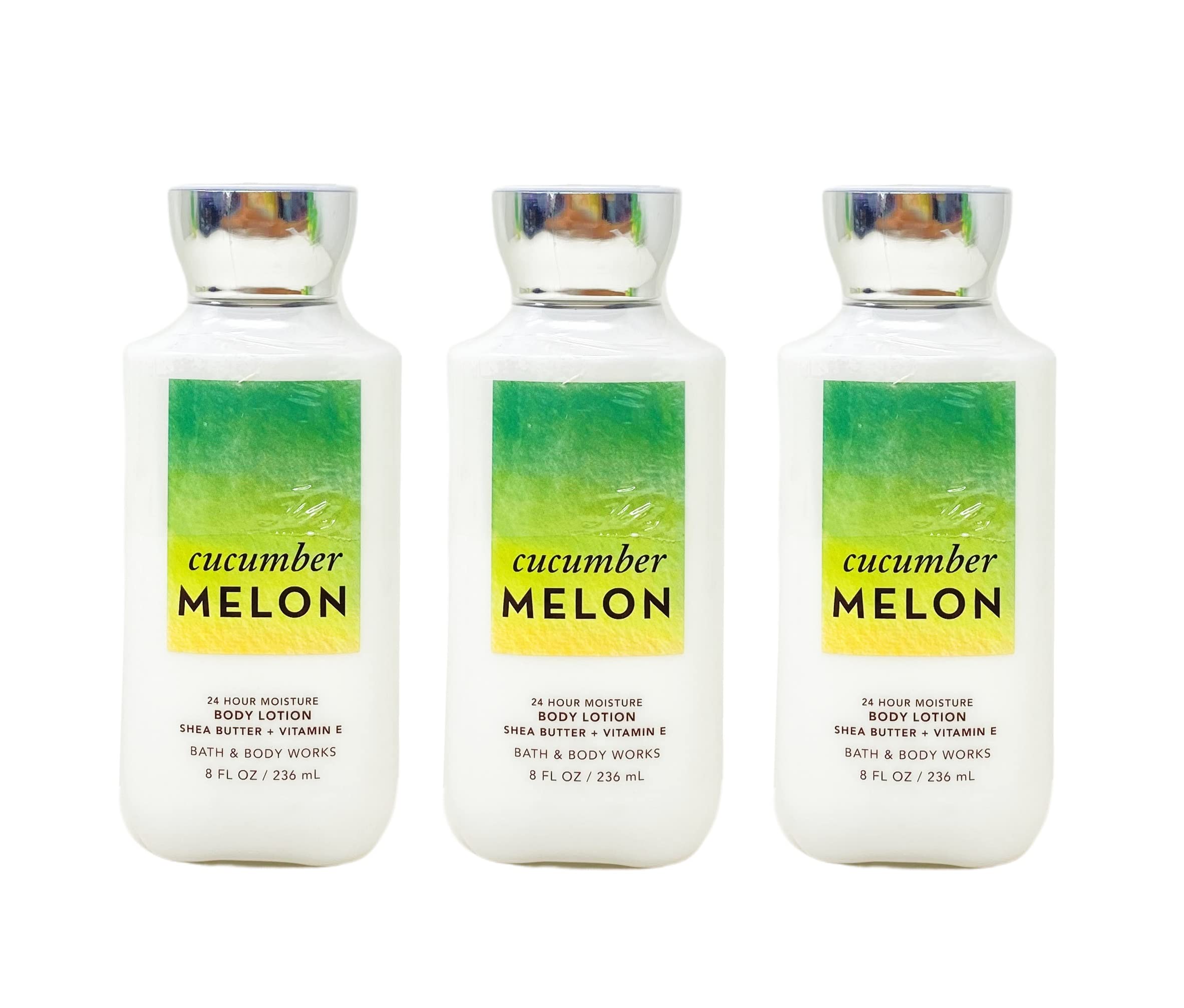 Bath & Body Works Cucumber Melon 24-Hour Moisturizing Body Lotion Set - 3 Pack | Hydrating & Long-Lasting Skin Care for Daily Use, Travel & Gifts