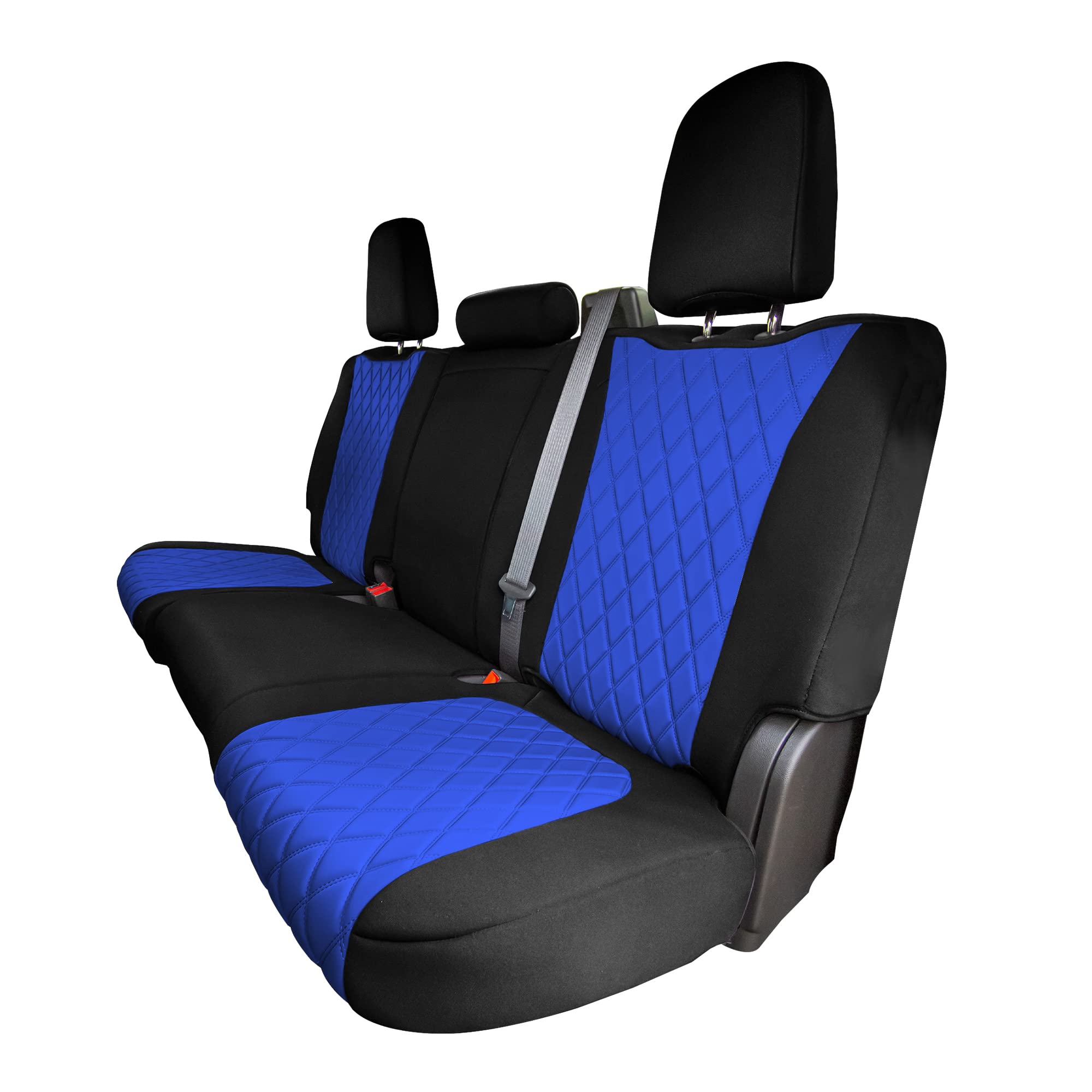 FH Group Custom Fit Neoprene Water Resistant Seat Covers for 2019-2023 GMC Sierra 1500/2500HD/3500HD (SLT, AT4, Denali) - Rear Set Blue | All-Weather Protection & Comfort for Truck Seats