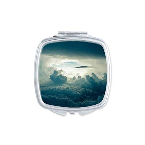 DIYthinker Grey Sky White Clouds Art Deco Fashion Mirror - Portable Compact Pocket Makeup Mirror Double Sided Glass - Perfect for Travel, Home Vanity & Gift Giving