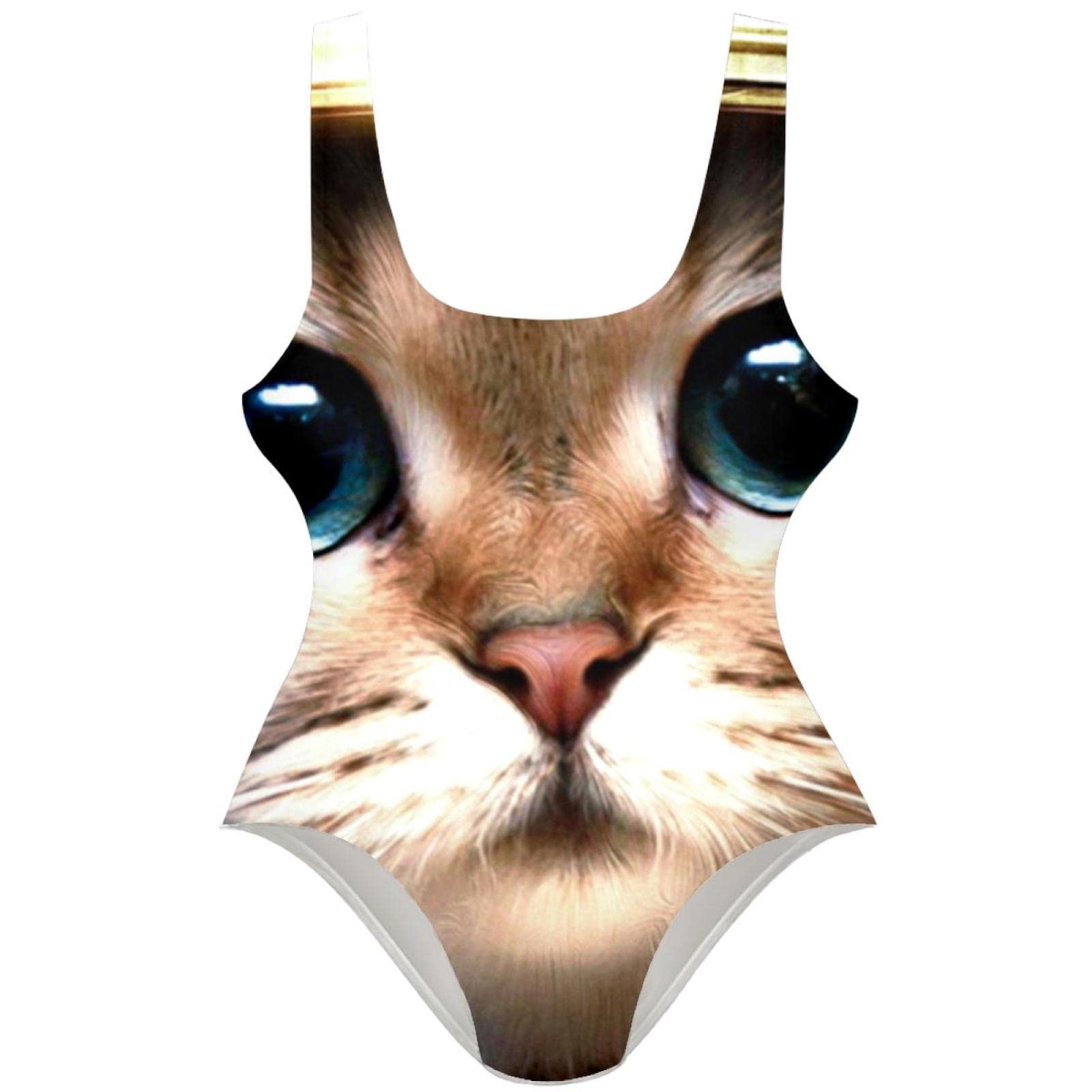 Galaxy Print Cat Women's One Piece Swimsuit - U Back Bathing Suit for Beach, Pool & Summer Vacation | Trendy Swimwear for Women