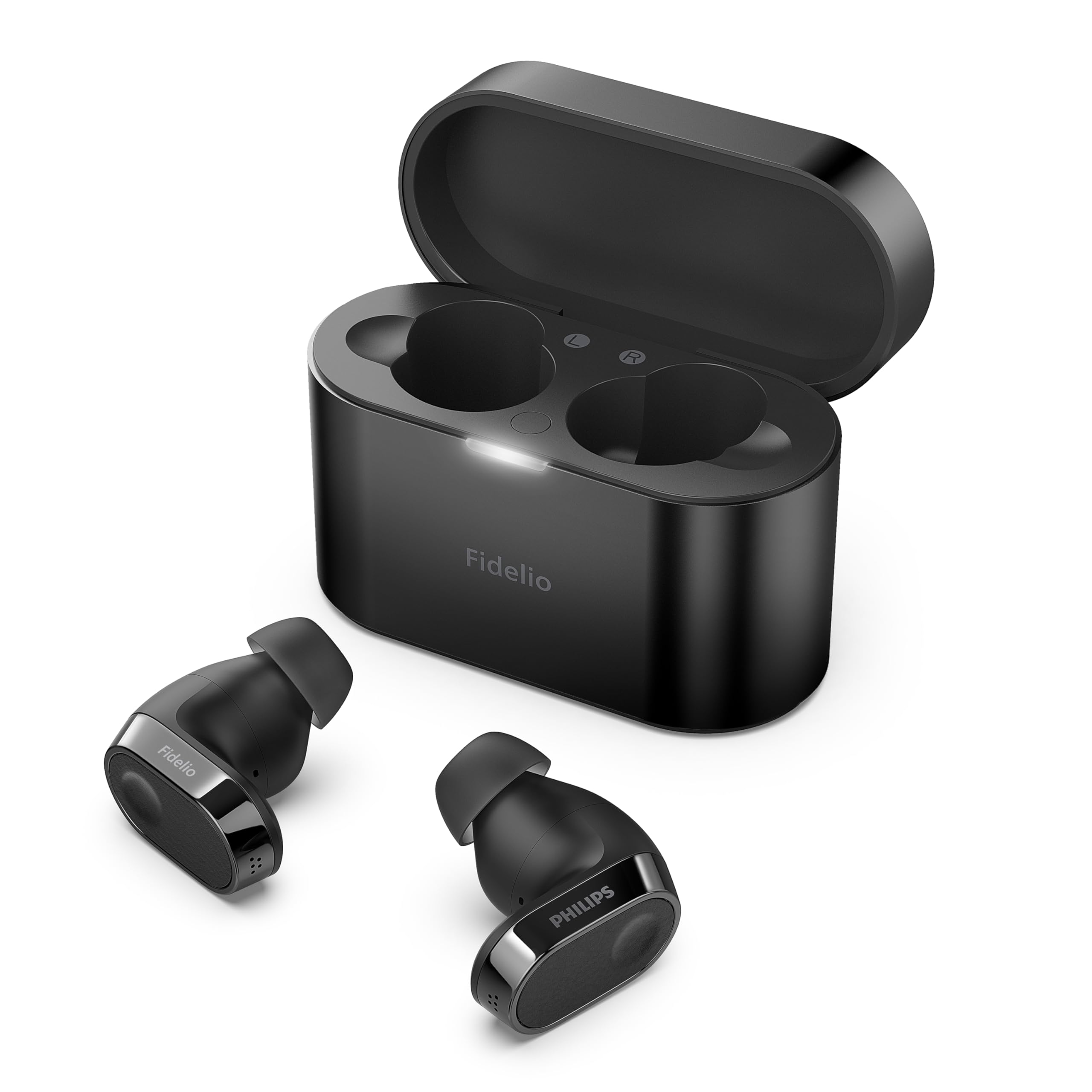 PHILIPS Fidelio T2 Active Noise Cancelling Wireless Earbuds - 40H Playtime, Crystal Clear Calls, Alexa/Google Assistant Compatible Bluetooth Headphones (Black) - Perfect for Commuting, Workouts & Travel