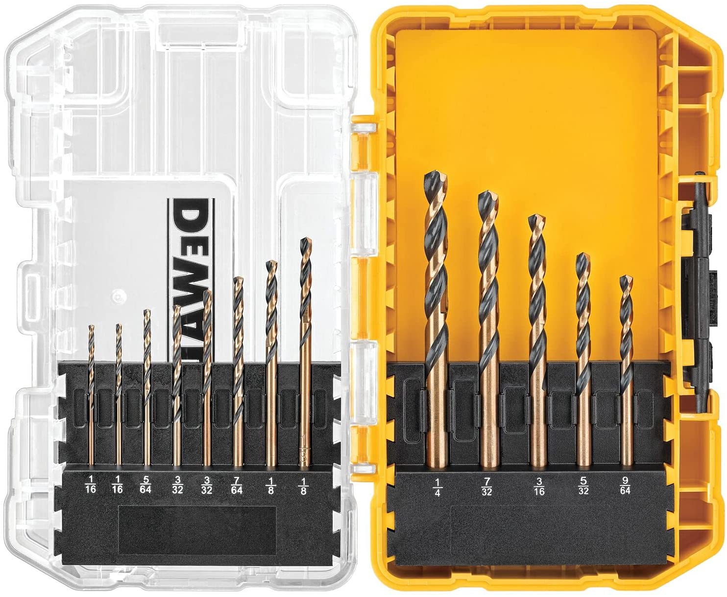 DEWALT Black Oxide Drill Bit Set with Pilot Point - 13 Piece (DW1163) - Perfect for Woodworking, Metal Drilling & DIY Home Projects