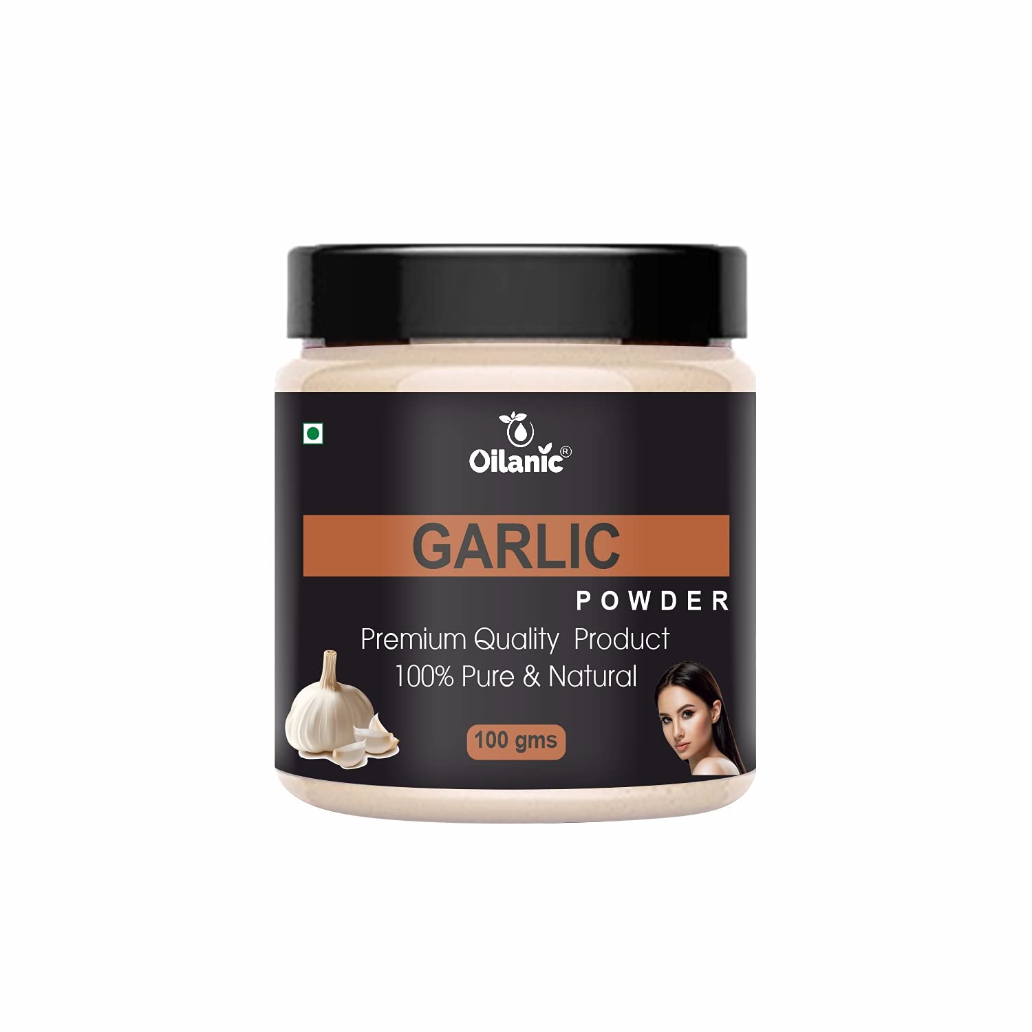 Oilanic 100% Pure Natural Garlic Powder for Skin & Hair Care - 3.5oz (100g) | Organic Garlic Supplement for Healthy Skin, Hair Growth & Cooking Recipes