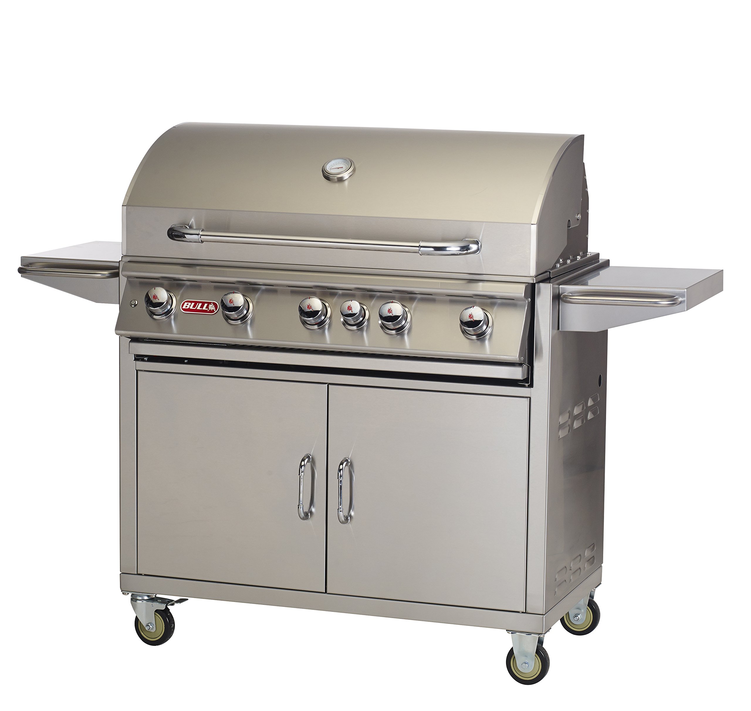Bull Outdoor Products 55001 BBQ Brahma 90,000 BTU Natural Gas Grill with Cart, Metallic Finish - Perfect for Backyard BBQs and Outdoor Entertaining