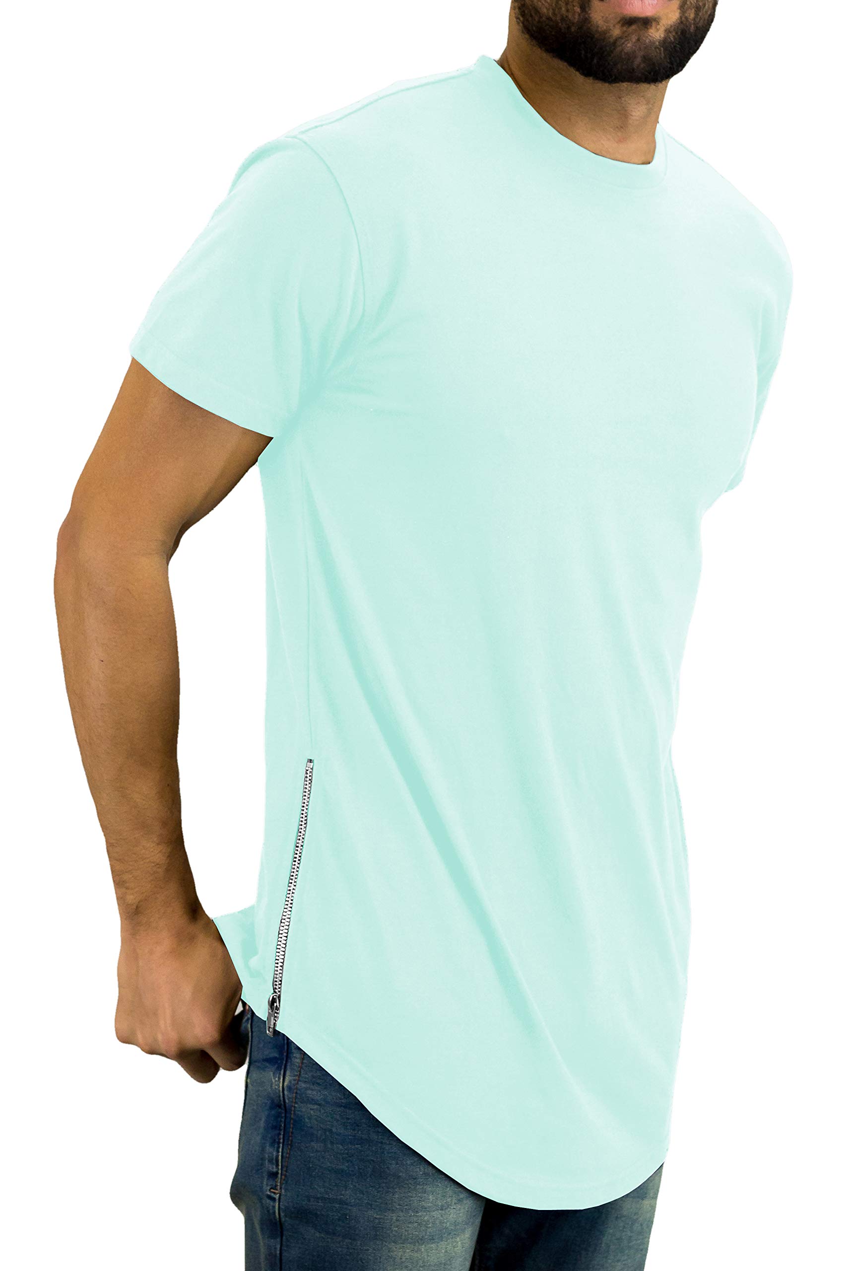 Bleecker & Mercer Men's Hip Hop Streetwear T-Shirt - Longline Scoop Bottom Tee for Hipster Fashion | Perfect for Casual Wear, Street Style & Urban Outfits