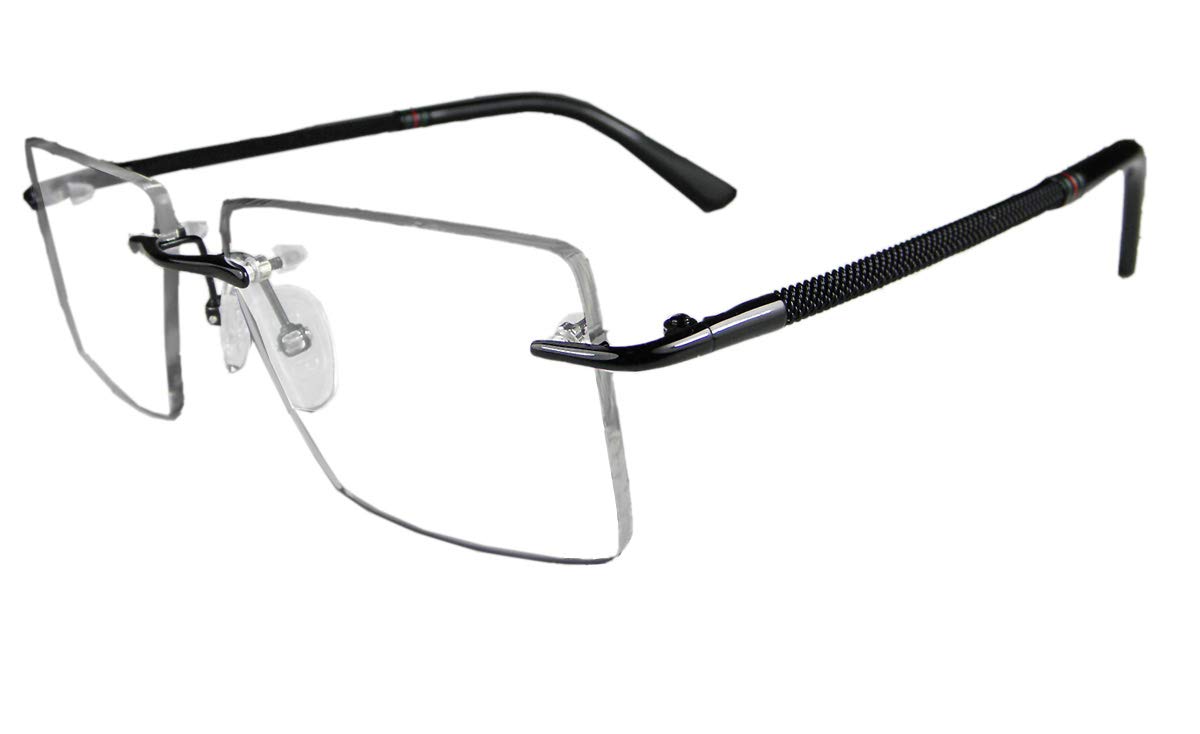 Lightweight Rimless Pure Titanium Square Eyeglass Frames for Men & Women - Perfect for Reading, Driving, and Everyday Wear