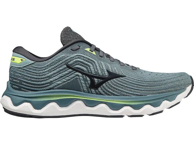 Mizuno Wave Horizon 6 Running Shoes for Men - Smoke Blue Ebony - Size 15 D Medium - Cushioned Stability Sneakers for Road Running & Daily Workouts