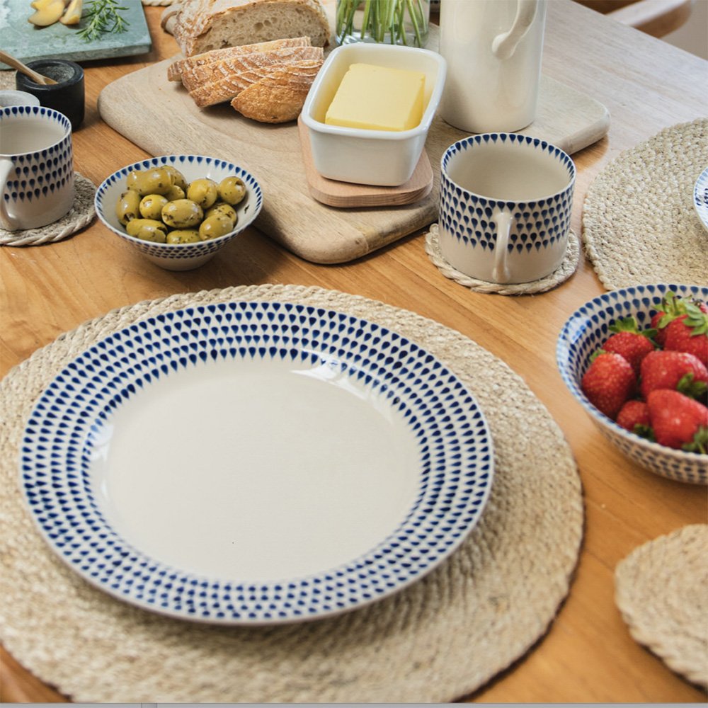 Indigo Drop Plate - Elegant Ceramic Dinnerware Set for Modern Dining | Perfect for Restaurants, Weddings & Home Decor