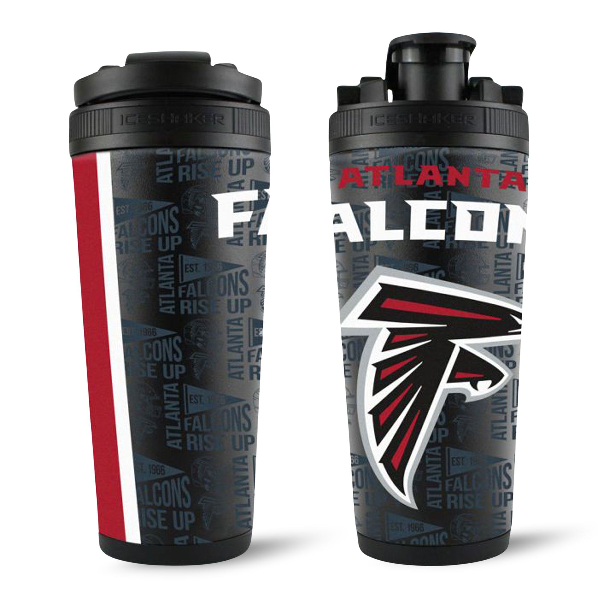 Official Atlanta Falcons 4D Insulated Stainless Steel Water Bottle - Leakproof Sports Shaker for Gym, Workouts & Tailgating