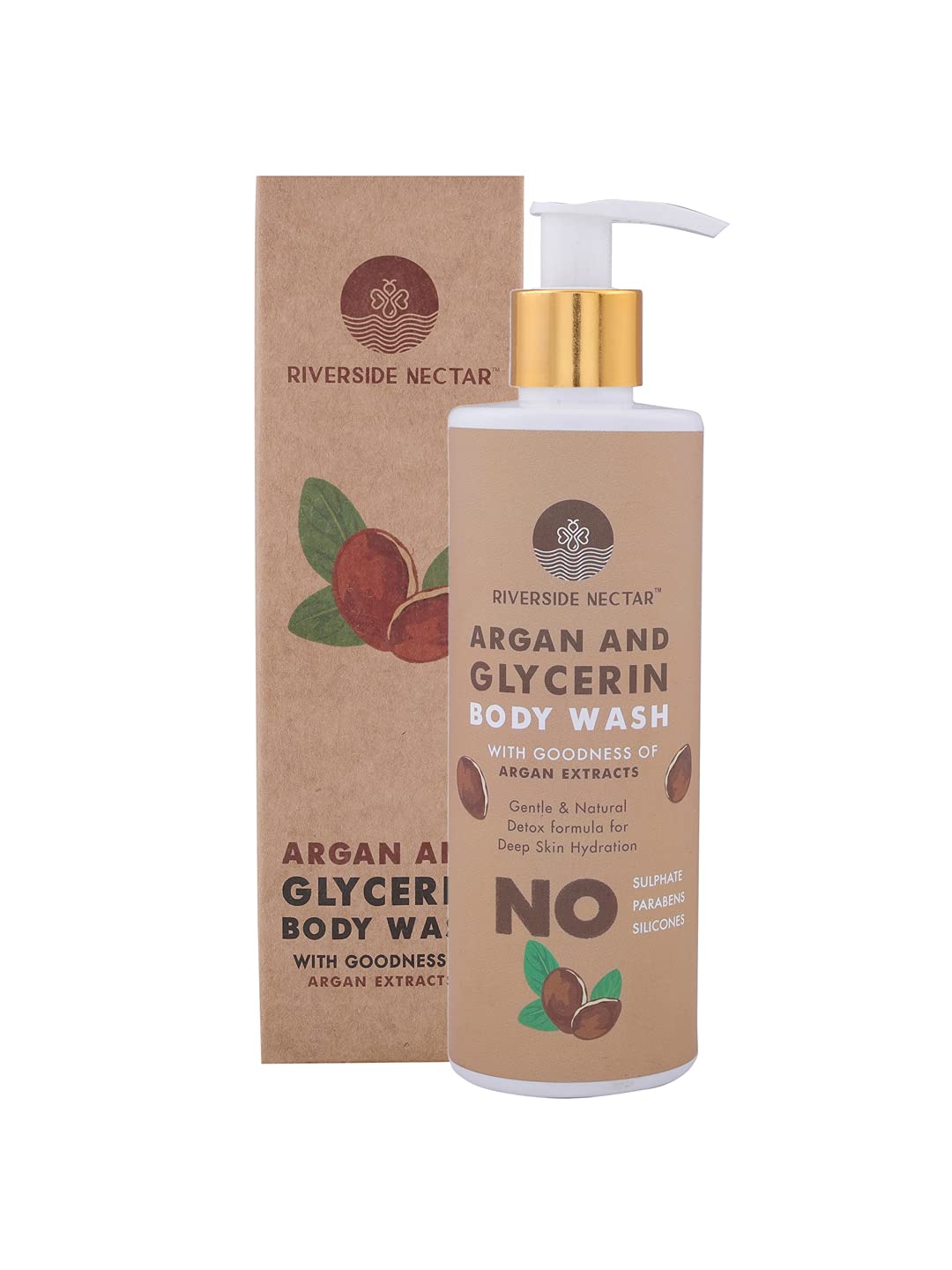 Riverside Nectar 4-Piece Hair & Skin Care Set - Argan Shea Butter Shampoo, Almond Shea Butter Keratin Conditioner, Argan Glycerin Body Wash & Green Tea Cucumber Face Wash for Nourishment & Repair | Perfect for Dry Hair, Damaged Skin & Daily Beauty Routine