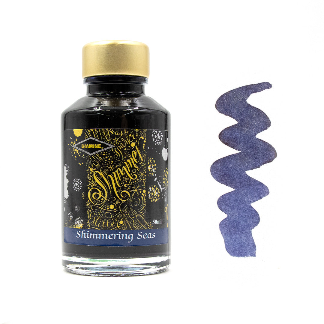 Diamine Shimmering Ink 50ml - Metallic Calligraphy & Fountain Pen Ink for Artistic Writing, Journaling, and Creative Projects
