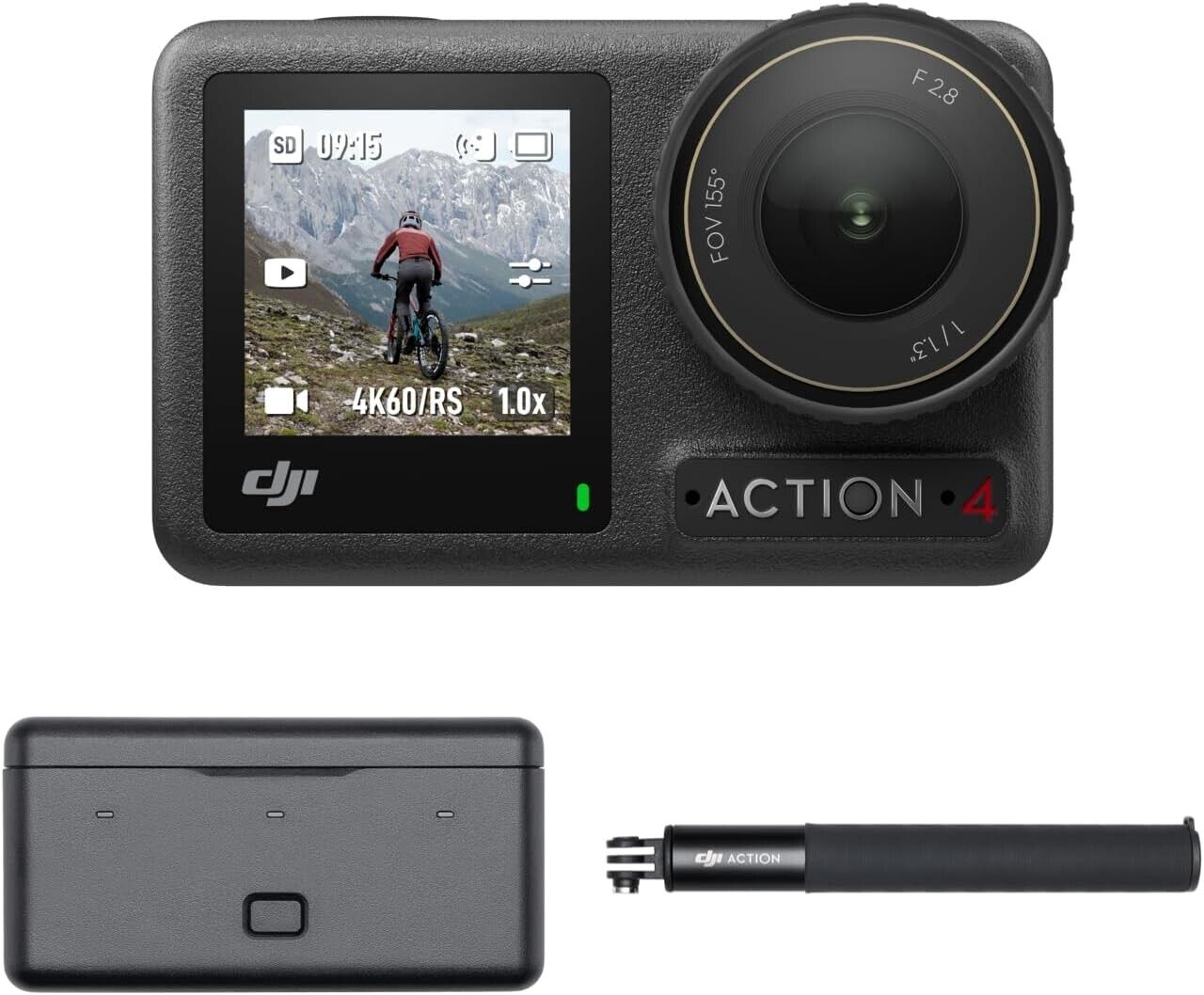 DJI Osmo Action 4 Adventure Combo - 4K Waterproof Action Camera with Stabilization for Vlogging, Surfing & Outdoor Sports | Perfect for Travel, Hiking & Extreme Adventures