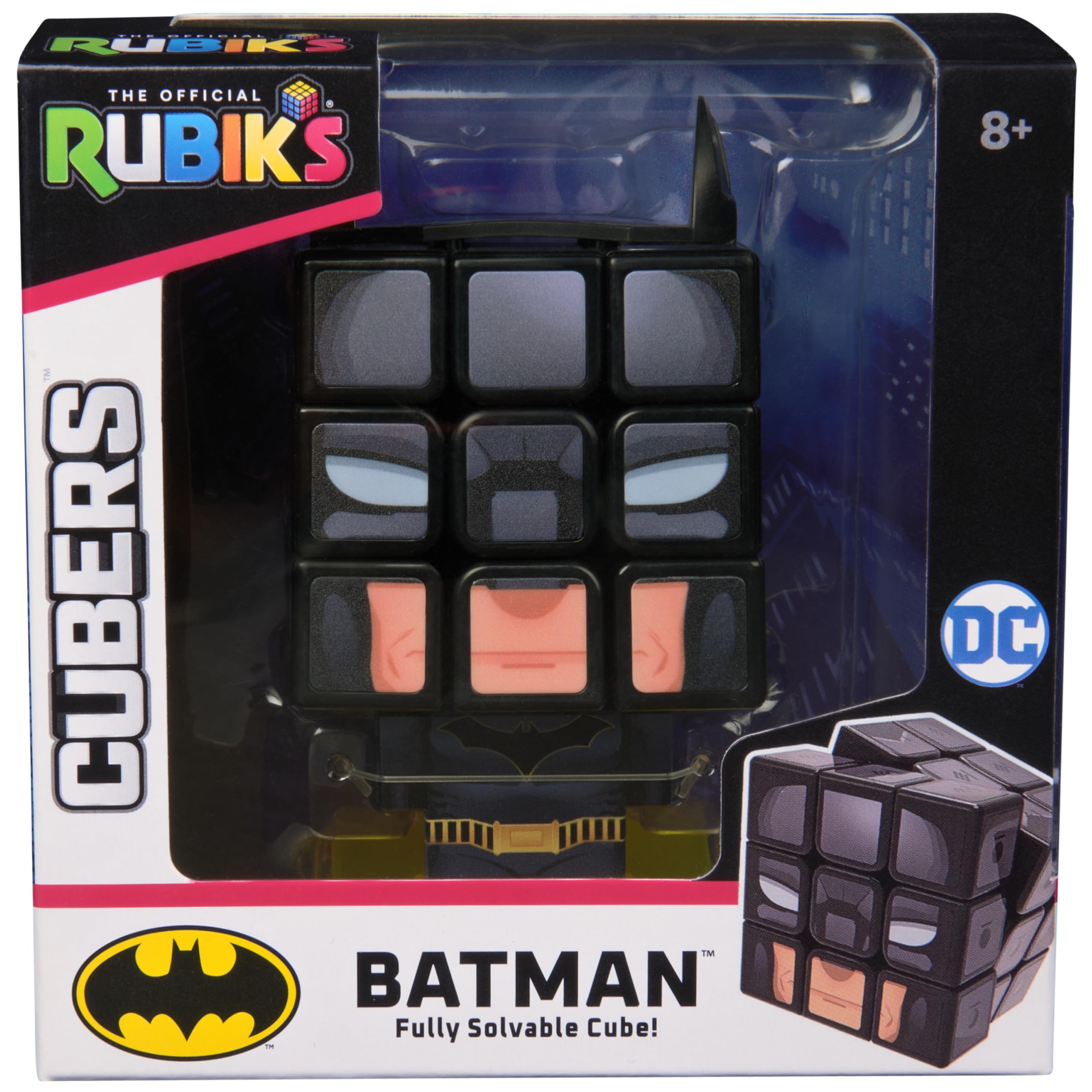 Batman Rubik's Cube - DC Comics Collectible Fidget Puzzle Toy & Desk Decor | Challenging Brain Teaser for Kids & Adults | Perfect for Easter Gifts, Office Stress Relief & Batman Fans (Ages 8+)