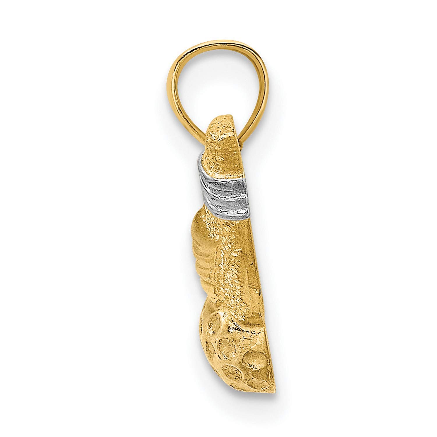 14K Two-Tone Yellow Gold Golf Club Head Pendant with Ball Charm - 16mm x 7mm Open Back Design - Perfect for Golf Lovers & Jewelry Gifts for Men