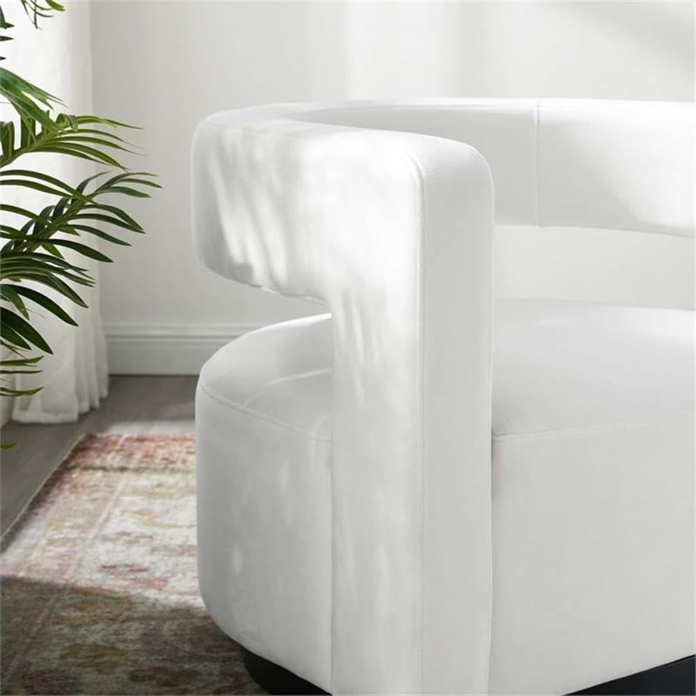 Modway Spin Armchairs - Modern Swivel Lounge Chair with Upholstered Seat, White - Perfect for Living Room, Office, or Reading Nook