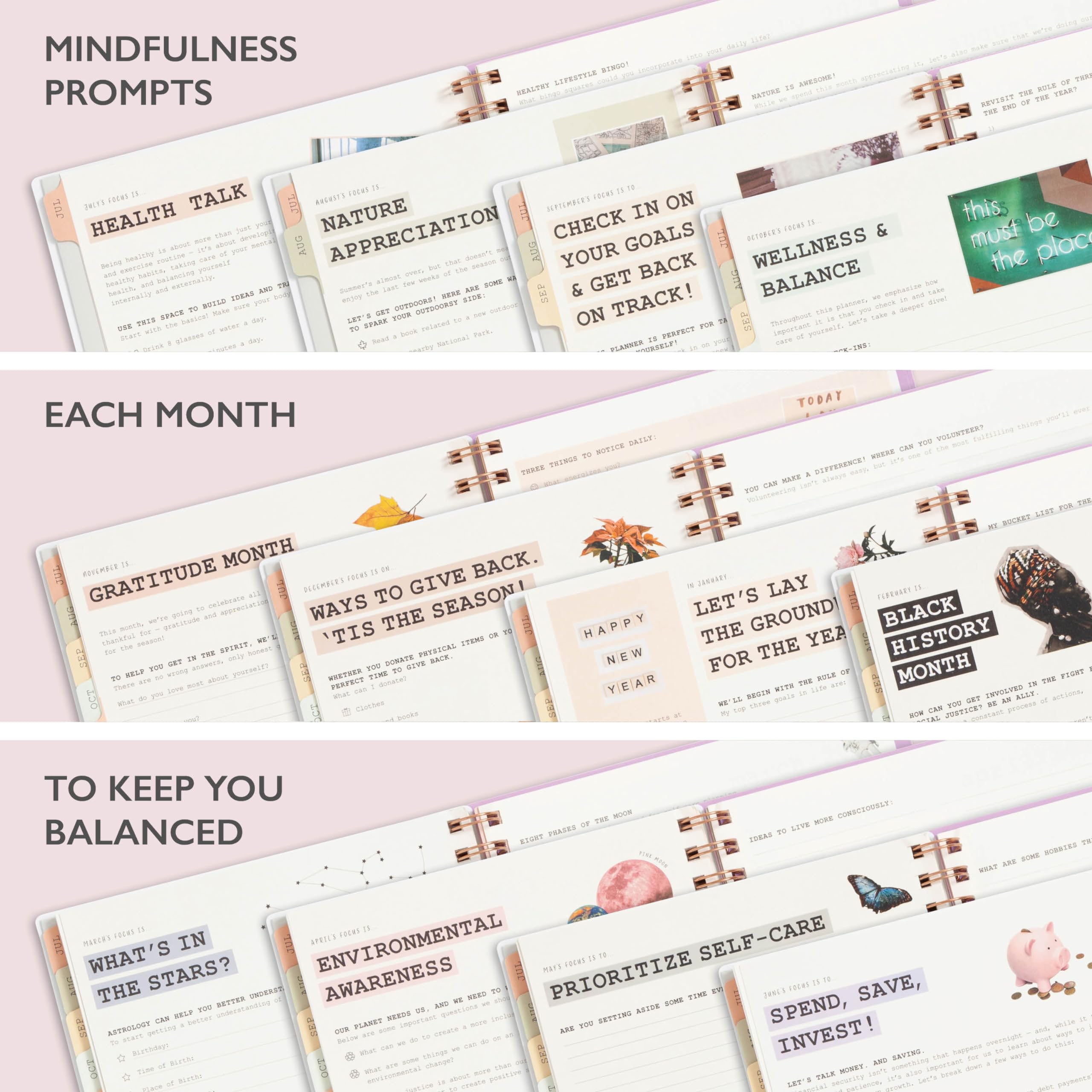 WAAV 2024-2025 Academic Planner - Weekly & Monthly Organizer with Daisy Flexible Cover, 5.8”x8.6” Wirebound Notebook for Students & Professionals - Perfect for School, Work & Personal Scheduling (Michelle 150635)