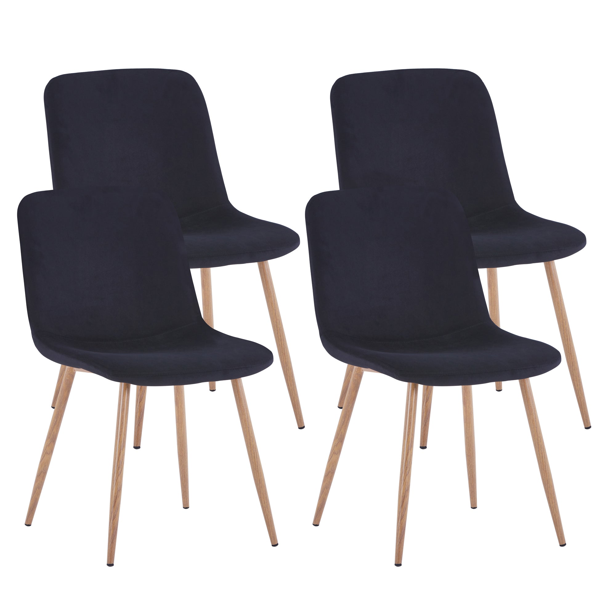 Modern Black Dining Chairs Set of 4 - Contemporary Style with Advanced Technology for Restaurants, Cafes, Bars, Offices, Living Rooms & Reception Areas - Perfect for Home Dining & Commercial Spaces