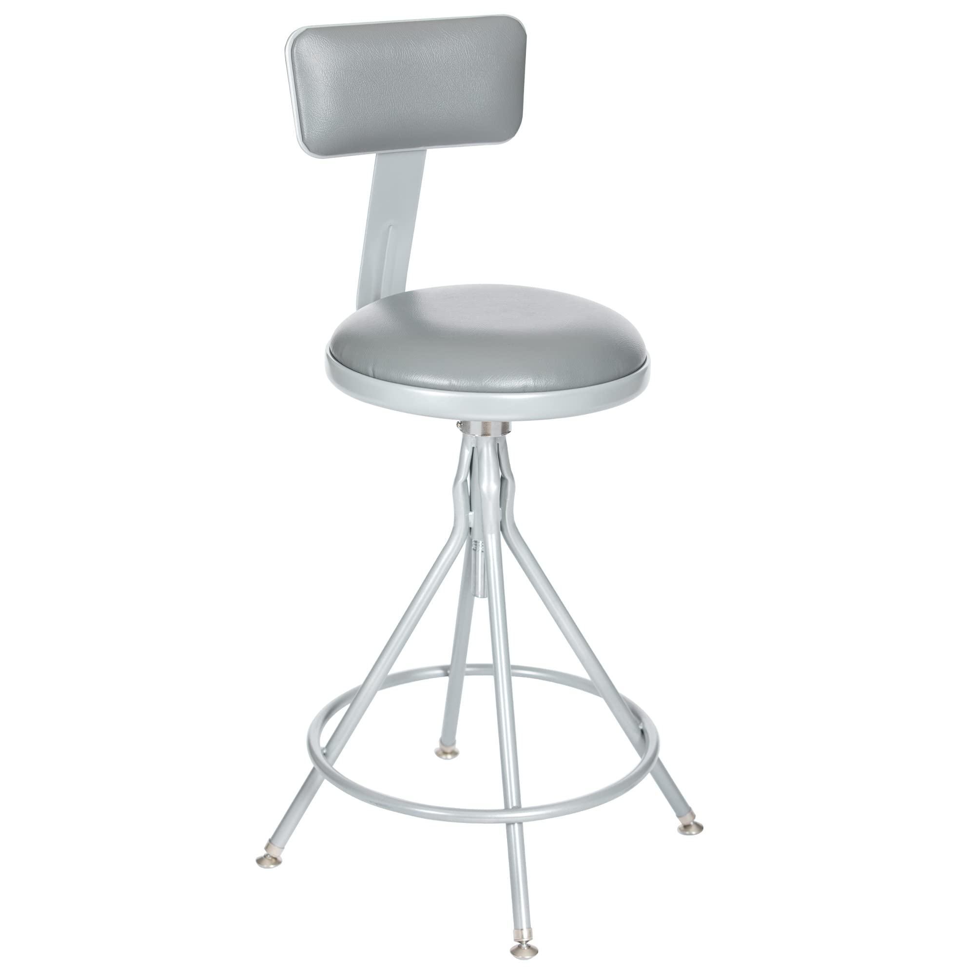 Adjustable Swivel Bar Stool with Backrest & Padded Seat - 24-30