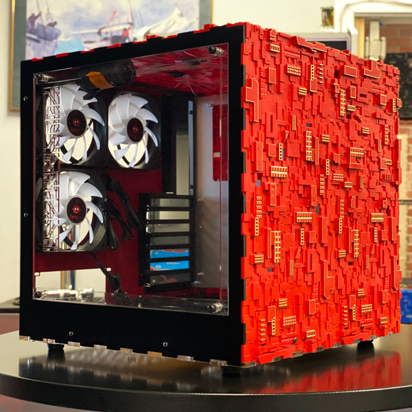 Star Trek Borg Cube ATX RED Edition - Gaming PC Case for Custom Builds | High Airflow Design | Ready to Ship | Perfect for Sci-Fi Fans & Gaming Setups