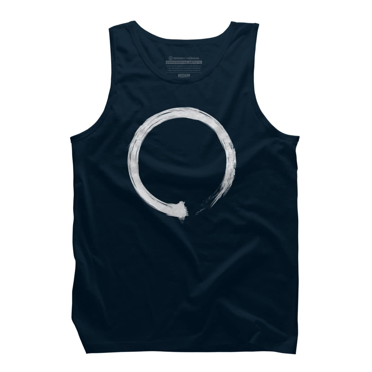 Snazzygaz Zen Enso White Men's Tank Top | Breathable Cotton Graphic Tee for Yoga, Gym & Summer Outfits