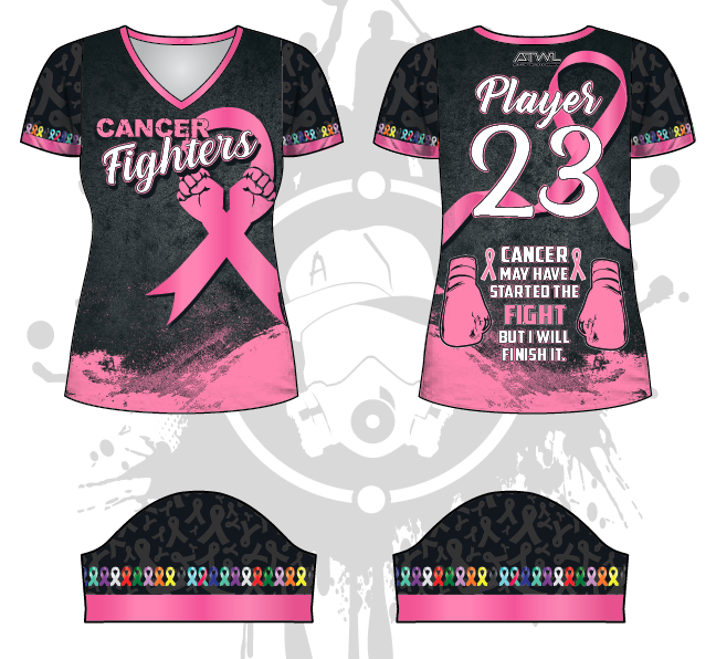 Cancer Fighters Women's Jersey - Comfortable & Inspirational Apparel for Survivors & Supporters - Perfect for Fundraisers, Walks & Awareness Events