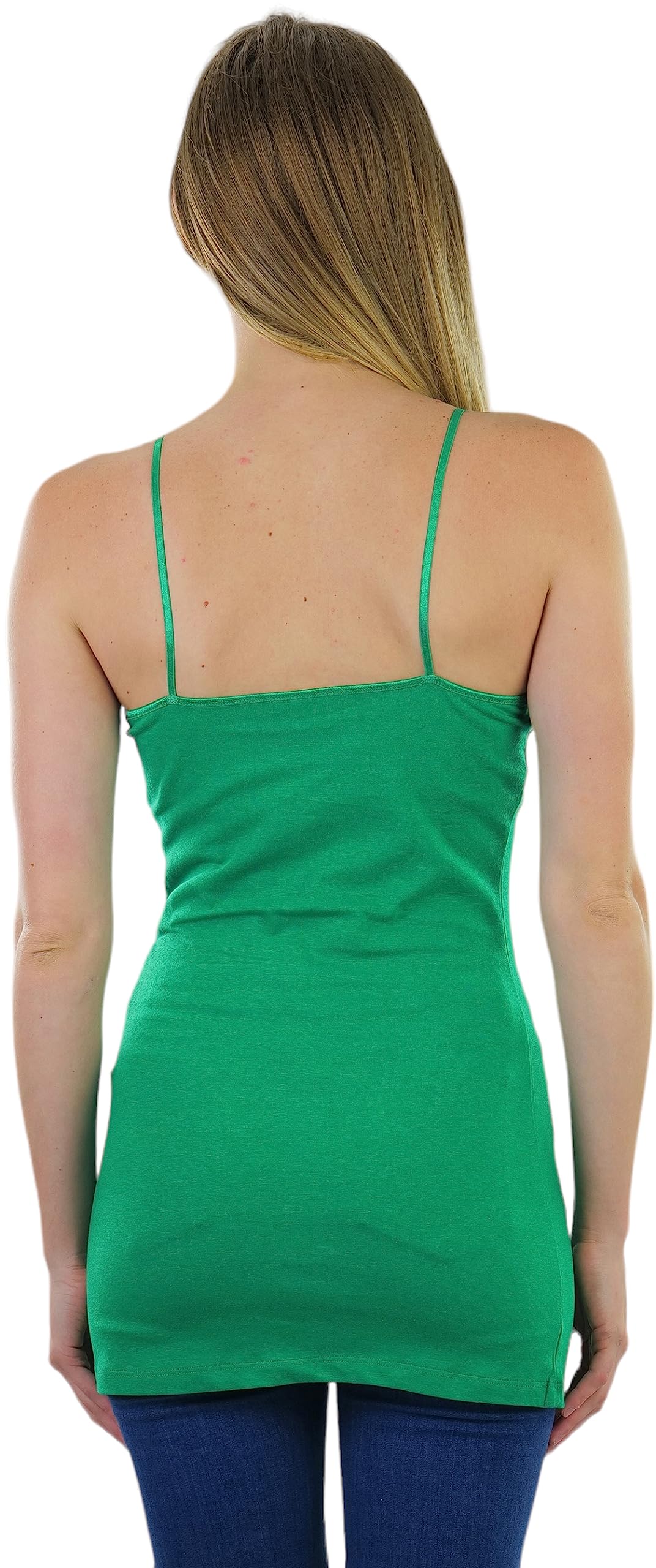 ToBeInStyle Women's Built-in Shelf Bra Spaghetti Strap Layering Longline Cami Top - Comfortable & Supportive for Everyday Wear, Workout, Yoga, and Lounge