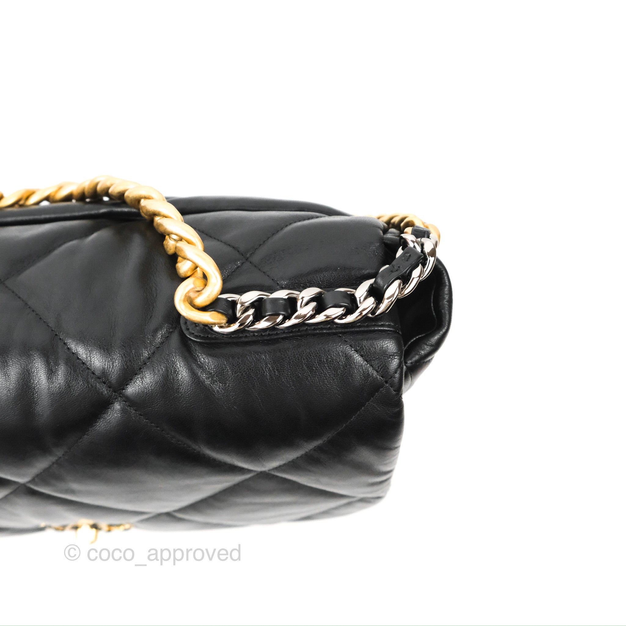 Chanel 19 Maxi Flap Bag Black Goatskin Leather with Mixed Metal Hardware - Luxury Designer Handbag for Women, Perfect for Evening Events & Special Occasions