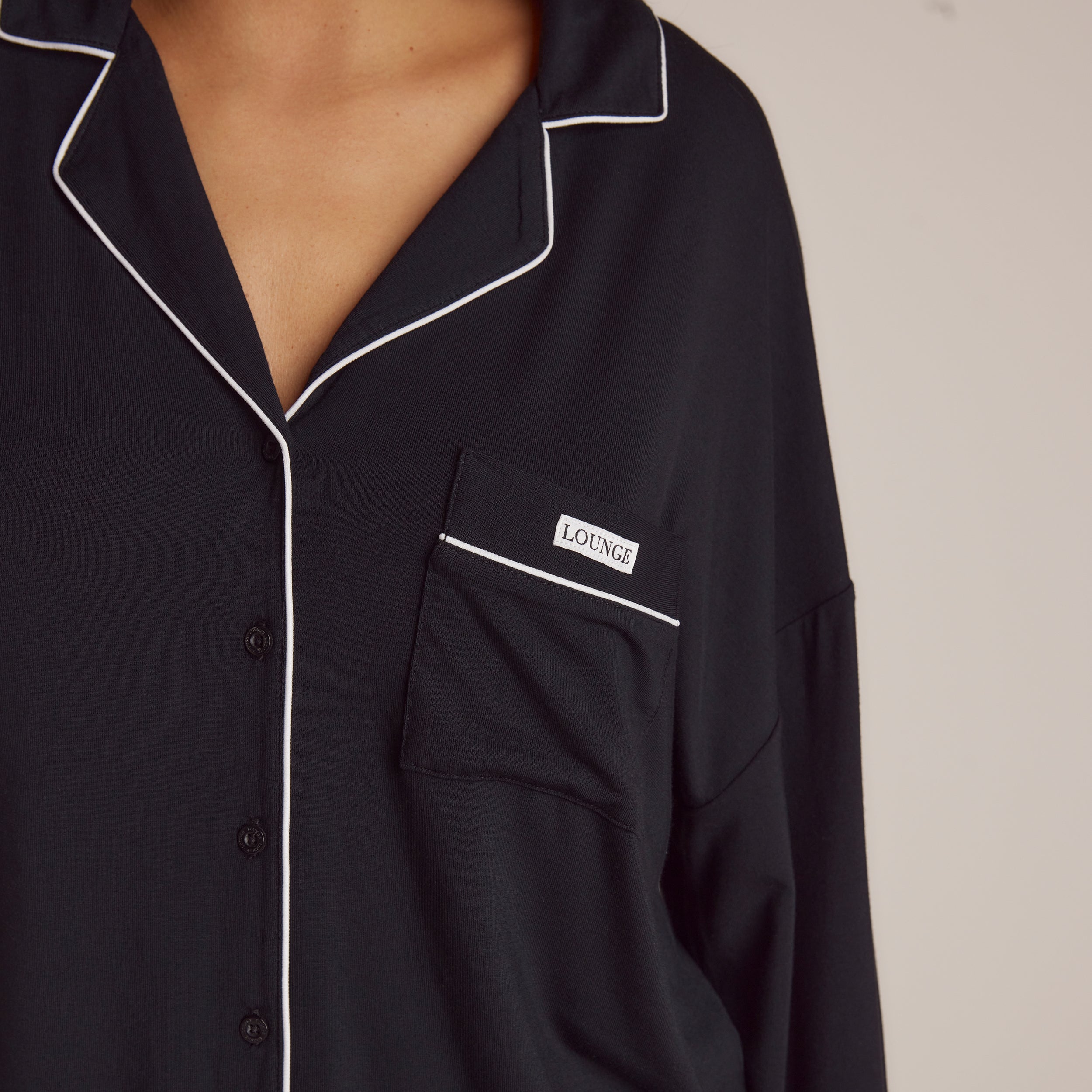Premium Modal Sleep Shirt for Women - Soft & Breathable Black Pajama Top - Perfect for Relaxing at Home, Lounging & Comfortable Nightwear