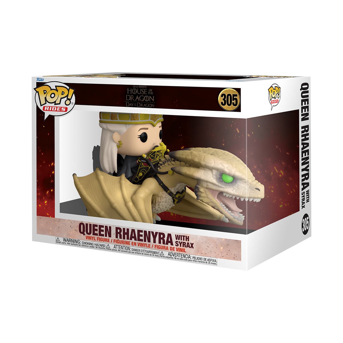 House of the Dragon Queen Rhaenyra with Syrax Deluxe Funko Pop! Vinyl Ride #305 - Game of Thrones Collectible for Display & Gifting