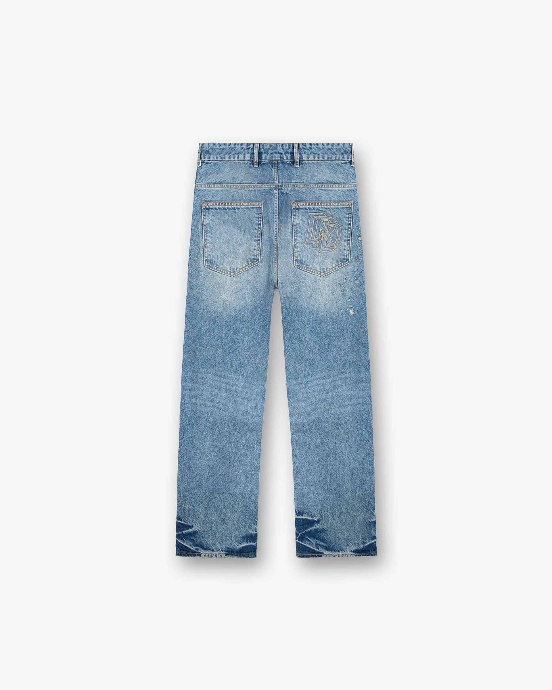 Represent X Duke + Dexter Baggy Denim Jeans in Mechanic Blue | Vintage Distressed Denim Pants for Men | Perfect for Casual Wear, Street Style & Everyday Outfits