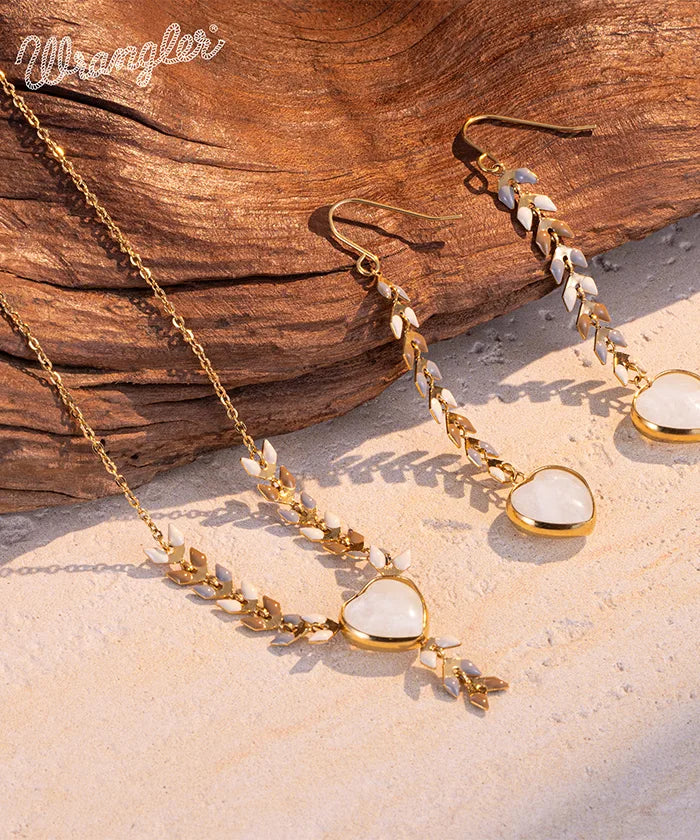 Wrangler Demeter's Heart Necklace and Earrings Set - Sterling Silver Greek Goddess Jewelry for Women - Perfect for Valentine's Day, Anniversary, and Romantic Date Nights
