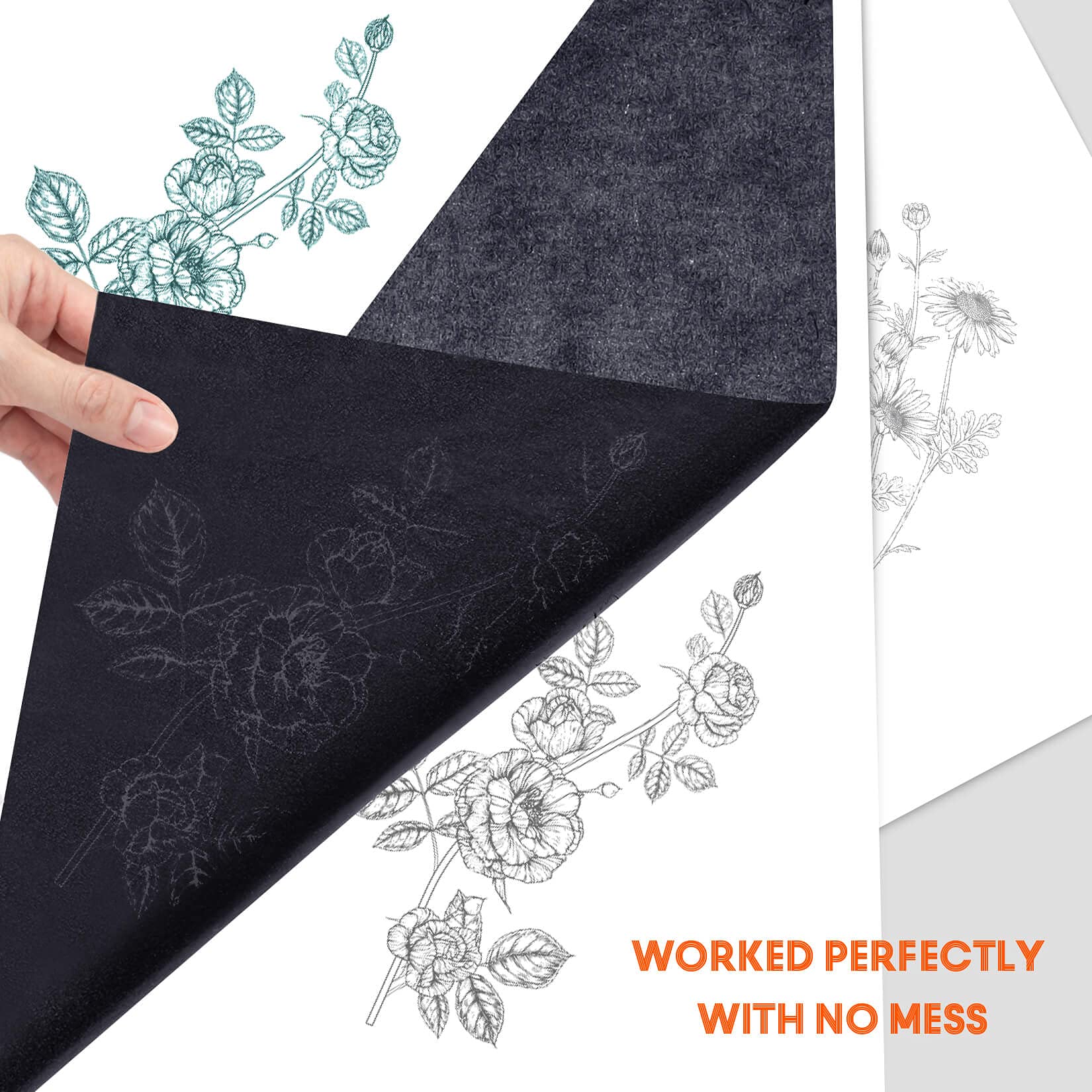 PSLER Translucent Tracing Paper for Drawing - Transfer Paper for Artists, Sketching, Lettering with Pencil, Ink & Markers (Black & Transparent) - Perfect for DIY Crafts, Calligraphy & Art Projects