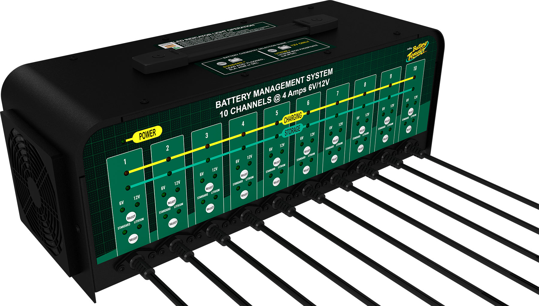 10-Bank AA AAA Battery Charger with LCD Display - Fast Charging for Rechargeable Batteries - Perfect for Home, Office, and Travel Use