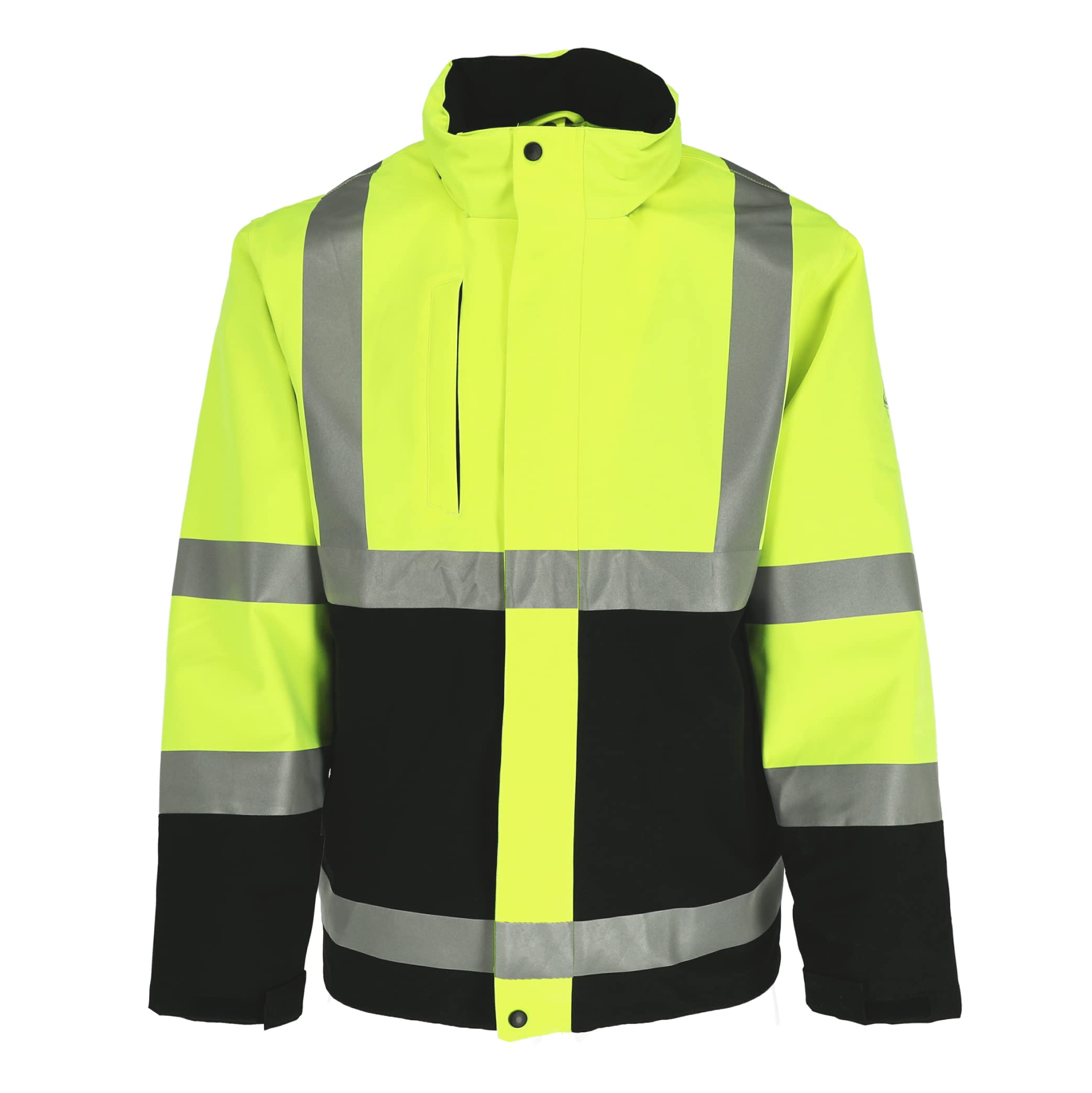 RefrigiWear Hi-Vis 3-in-1 Insulated Waterproof Jacket - ANSI Class 2 High Visibility Safety Workwear with Reflective Strips for Construction, Road Work & Outdoor Winter Activities