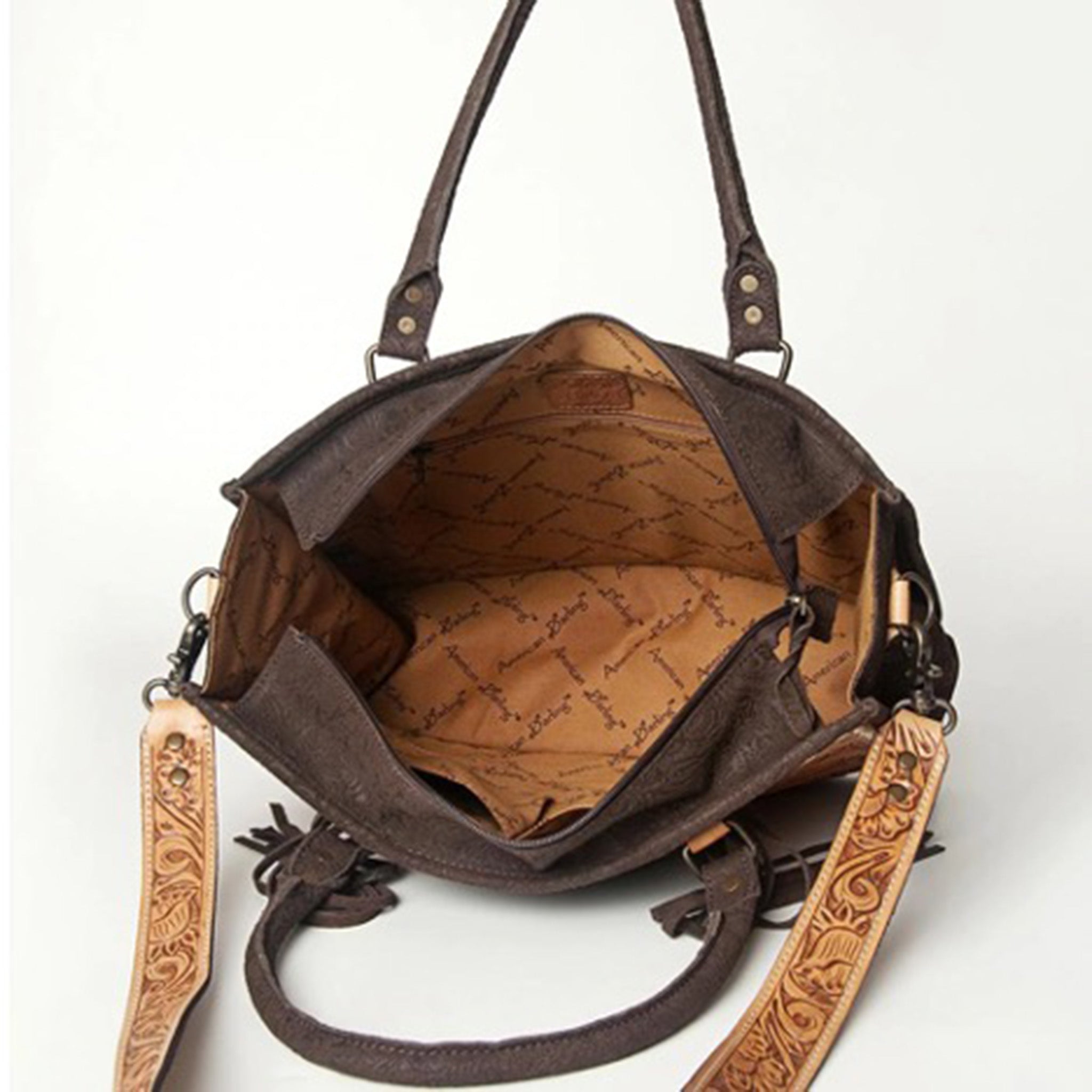 American Darling Conceal Carry Tooled Leather Purse for Women - Handmade Genuine Leather Concealed Carry Handbag with Shoulder Strap - Perfect for Everyday Use, Travel & Self Defense