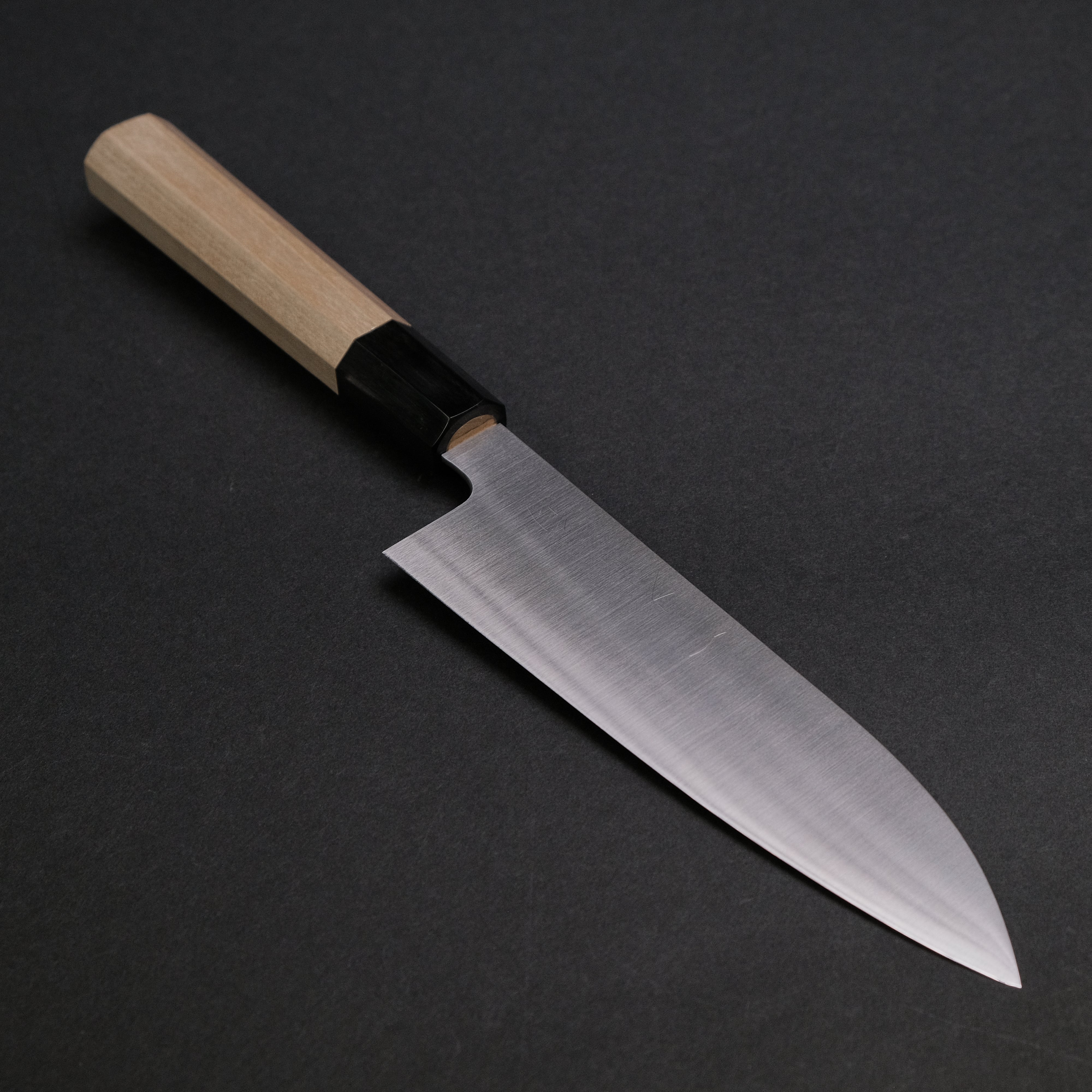 Hitohira Ashi White #2 Santoku Knife 180mm - Japanese Ho Wood Handle - Premium Kitchen Knife for Slicing, Dicing & Chopping Vegetables, Meat & Fish