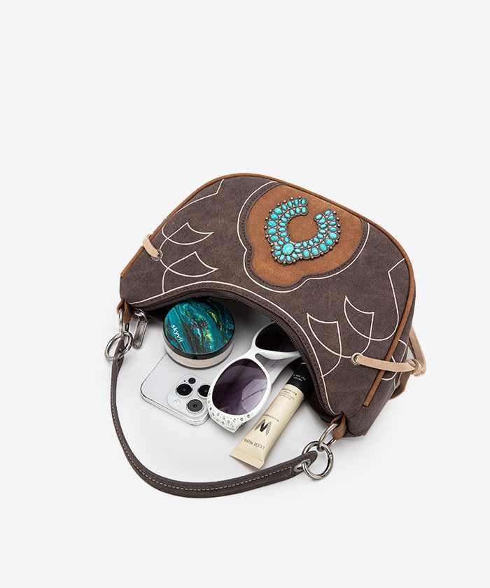 Montana West Concho Luna Crossbody Bag for Women - Stylish Leather Purse with Adjustable Strap, Perfect for Daily Use, Travel & Shopping