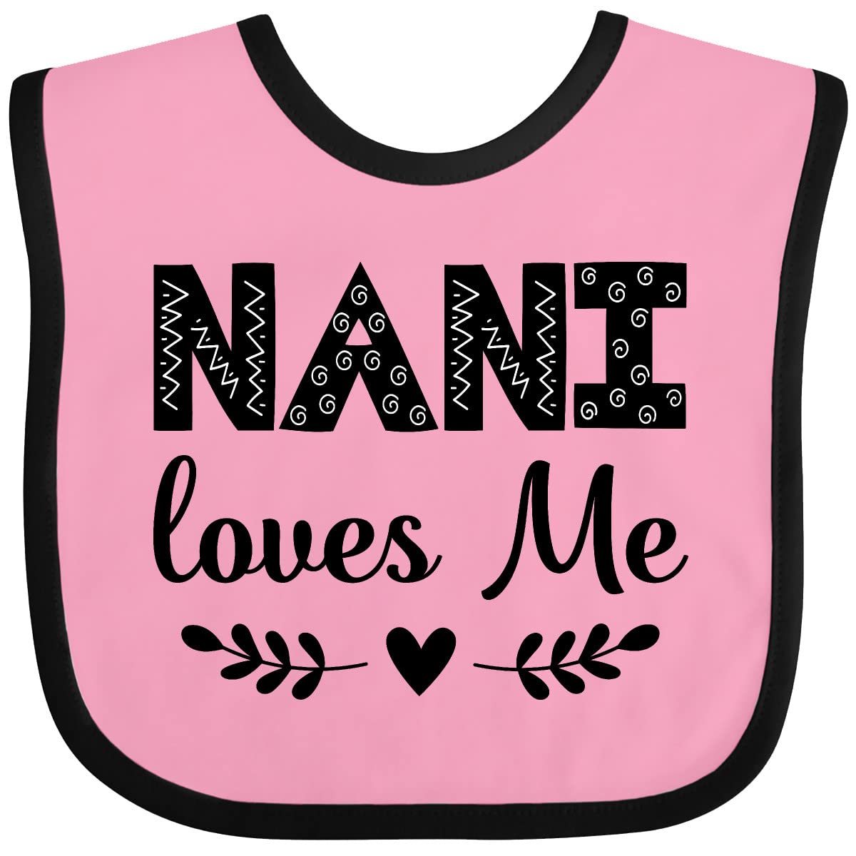 Inktastic Nani Loves Me Baby Clothes & Bib Set - Cute Infant Outfit & Drool Bib for Newborns, Toddlers - Perfect for Playtime, Feeding & Photo Shoots