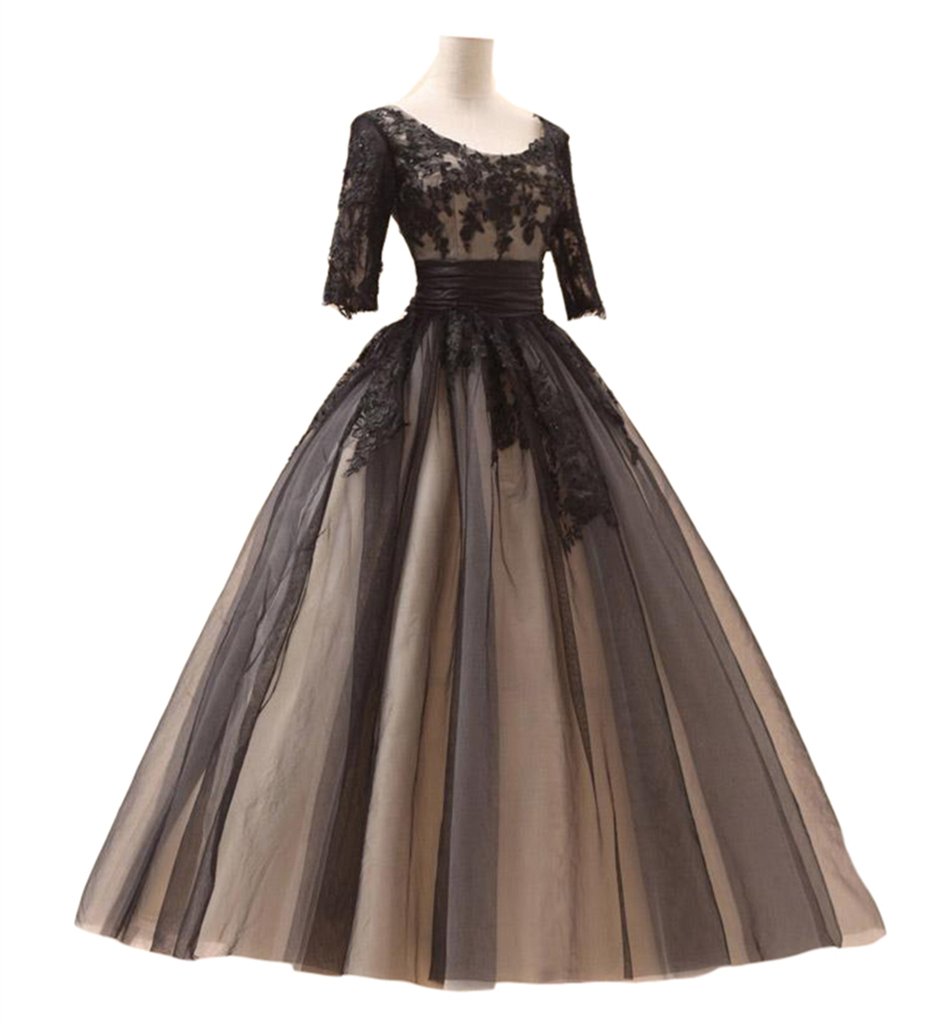 Emanni Women's Black A-Line Applique Formal Evening Dress for Wedding, Prom, Ball Gown - Size 20W - Perfect for Special Occasions & Red Carpet Events